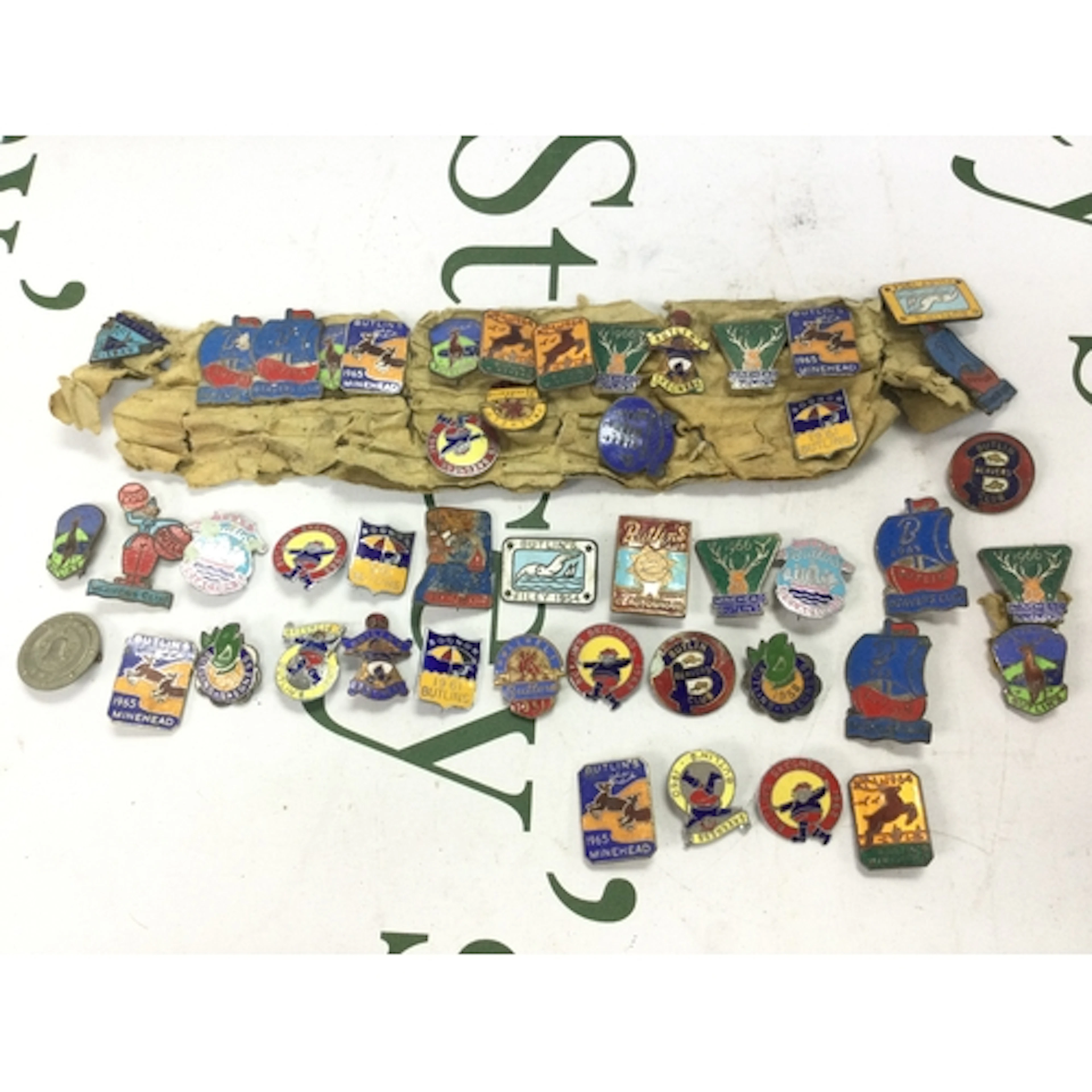 A collection of vintage Butlins badges 50s-60s