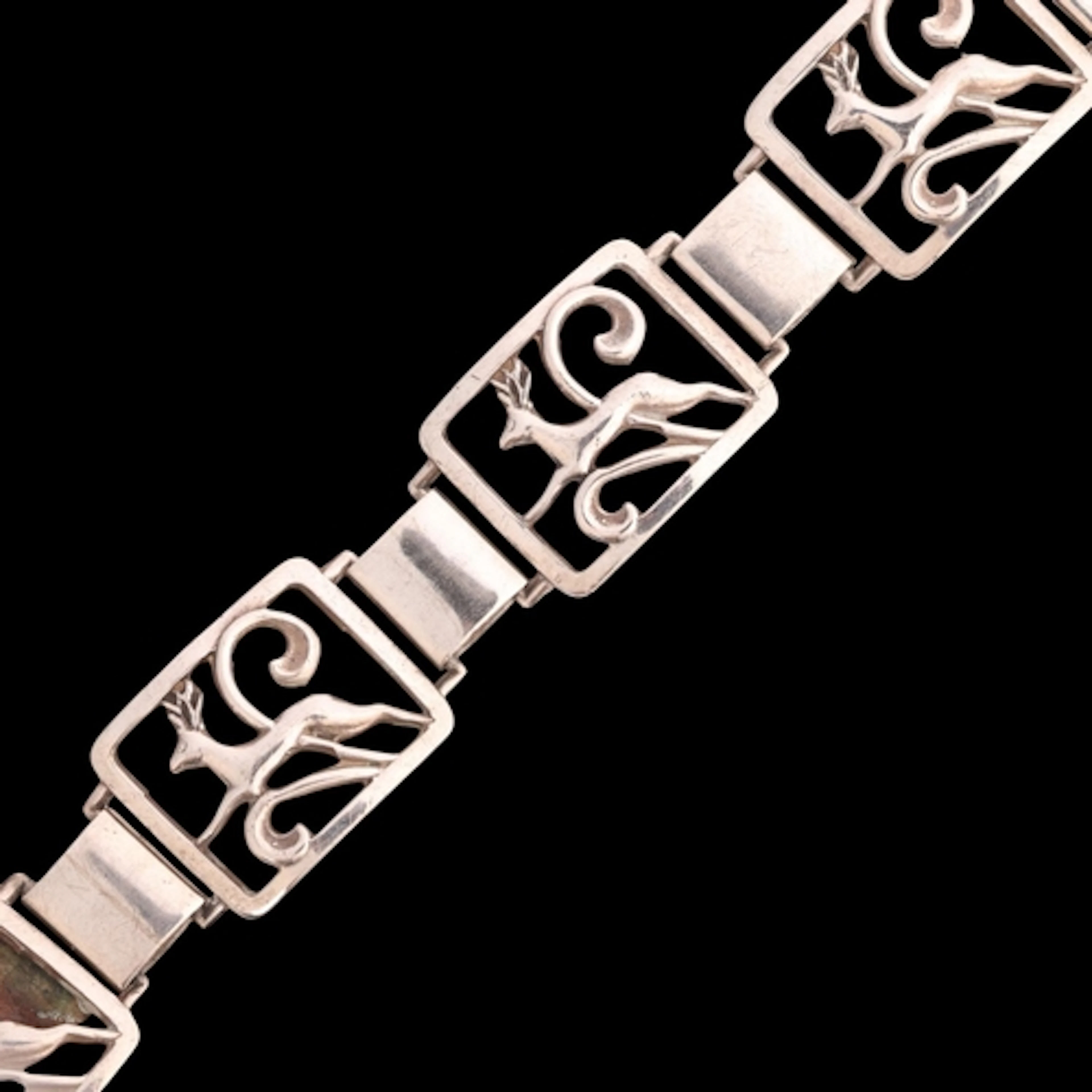 C BRUMBERG HANSEN - an Art Deco style Danish silver panel br...