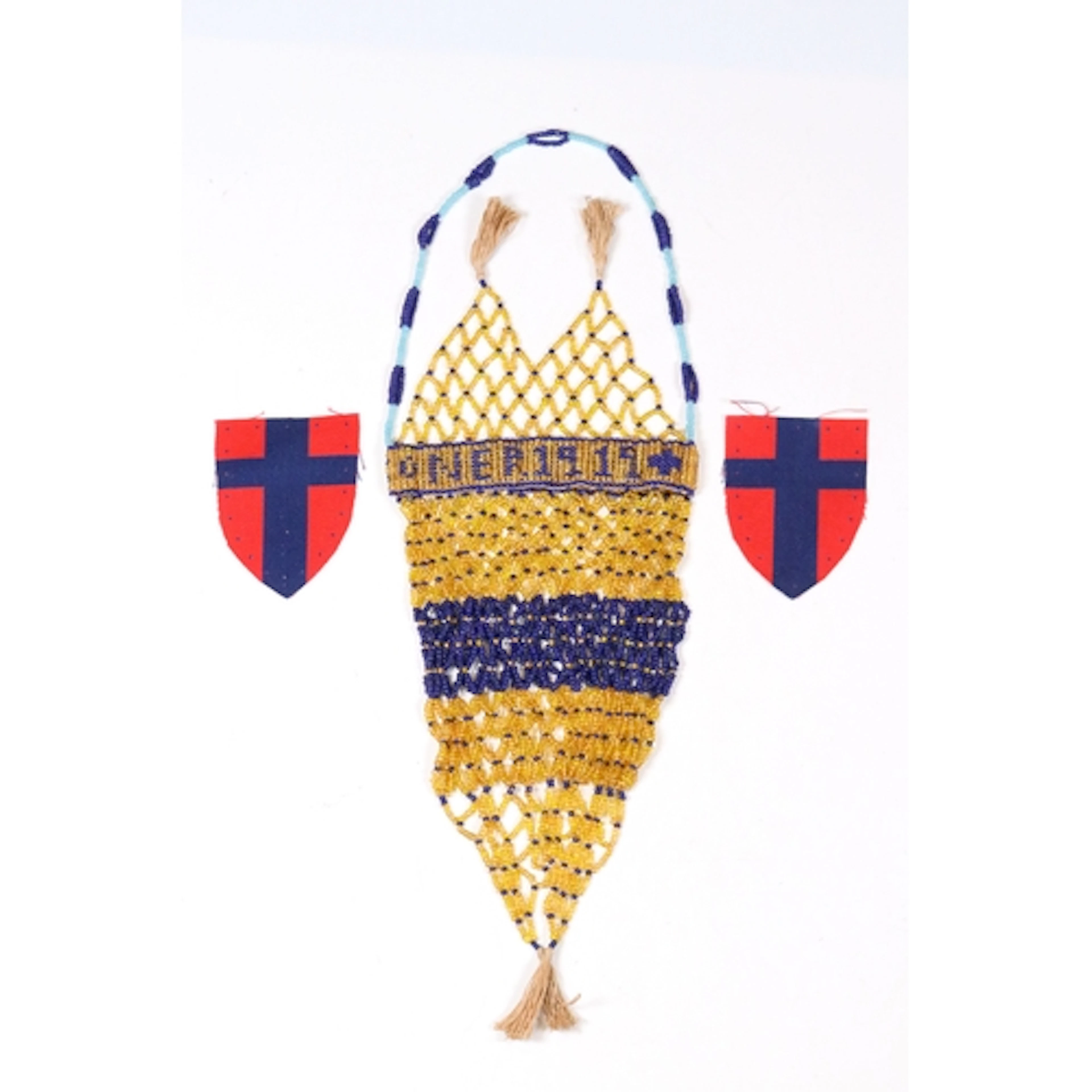 Early 20th Century WW1 Turkish Prisoner Of War beaded bag, w...