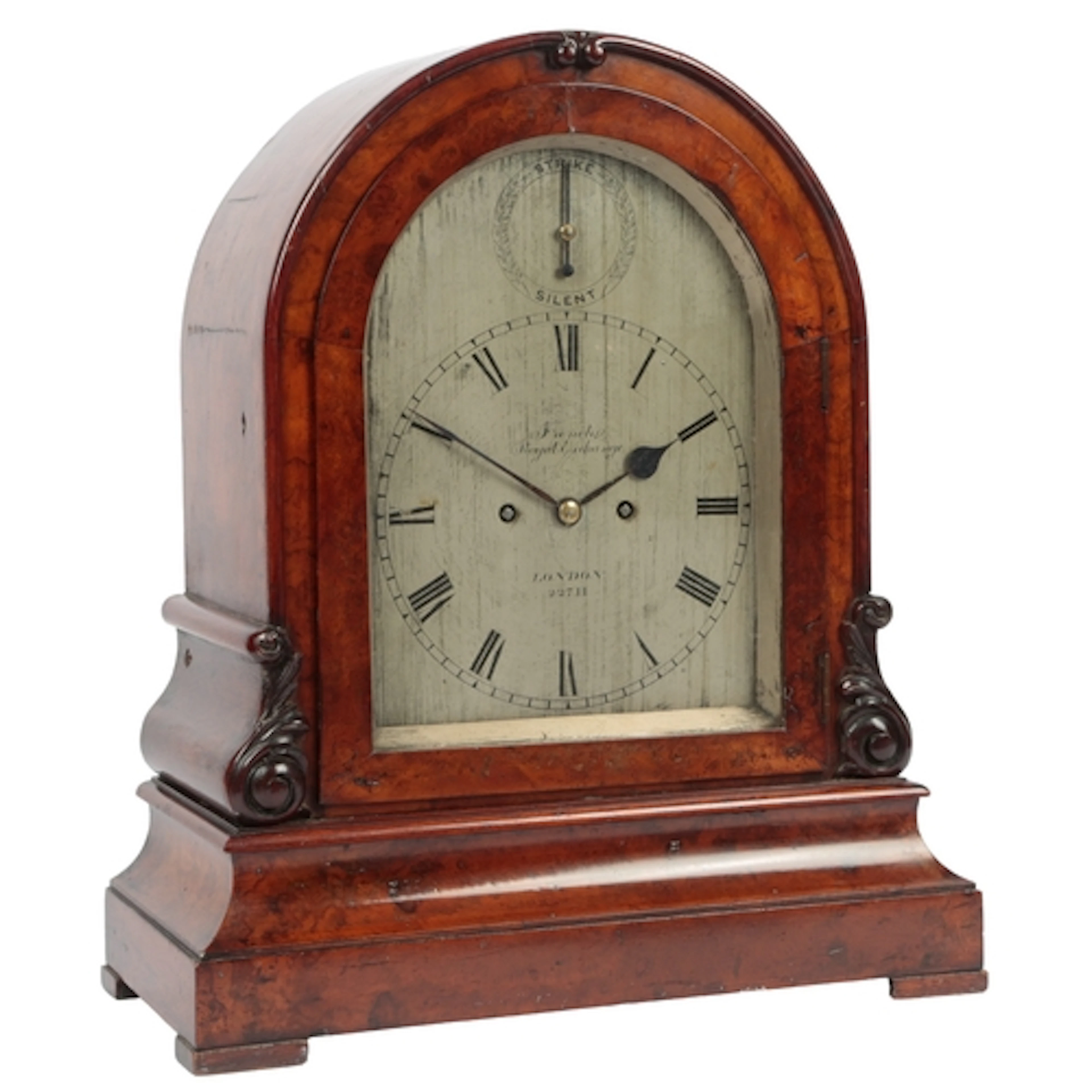A walnut double fusee bracket clock, by French, Royal Exchan...