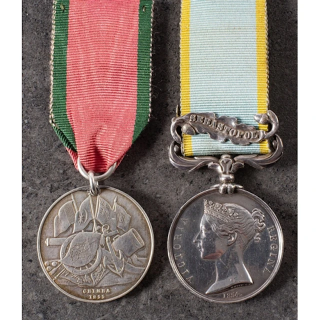 A Crimea pair to '3487 Michael Ward 20th Regt' Crimea Medal ...