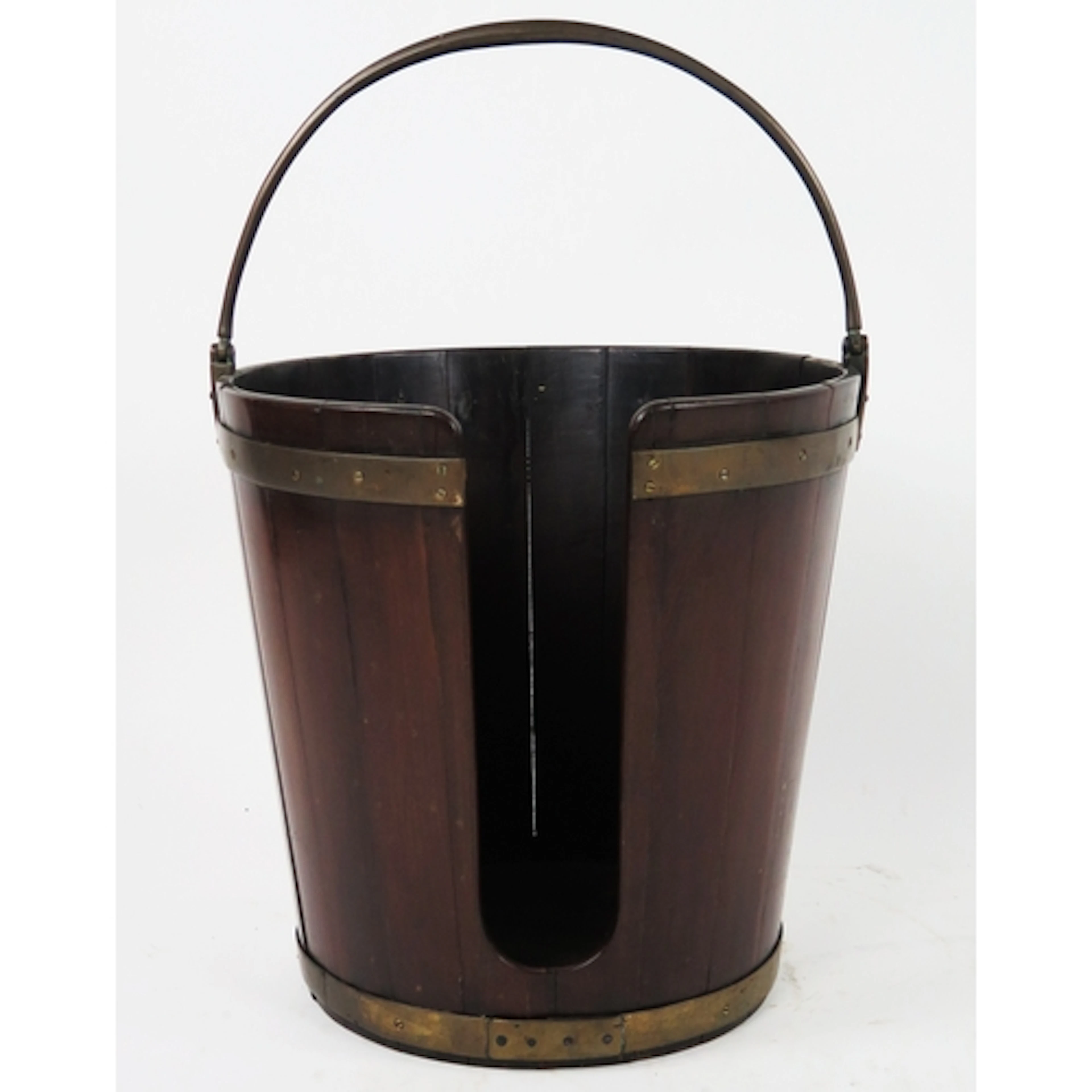 A 19th century mahogany and brass bound plate bucket of coo...