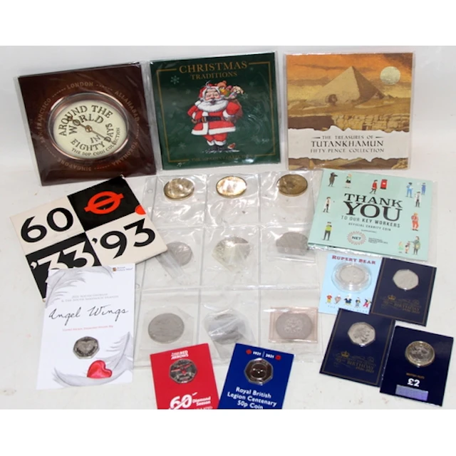 A collection of BU Coin Checker carded non-GB 50 pence coins...