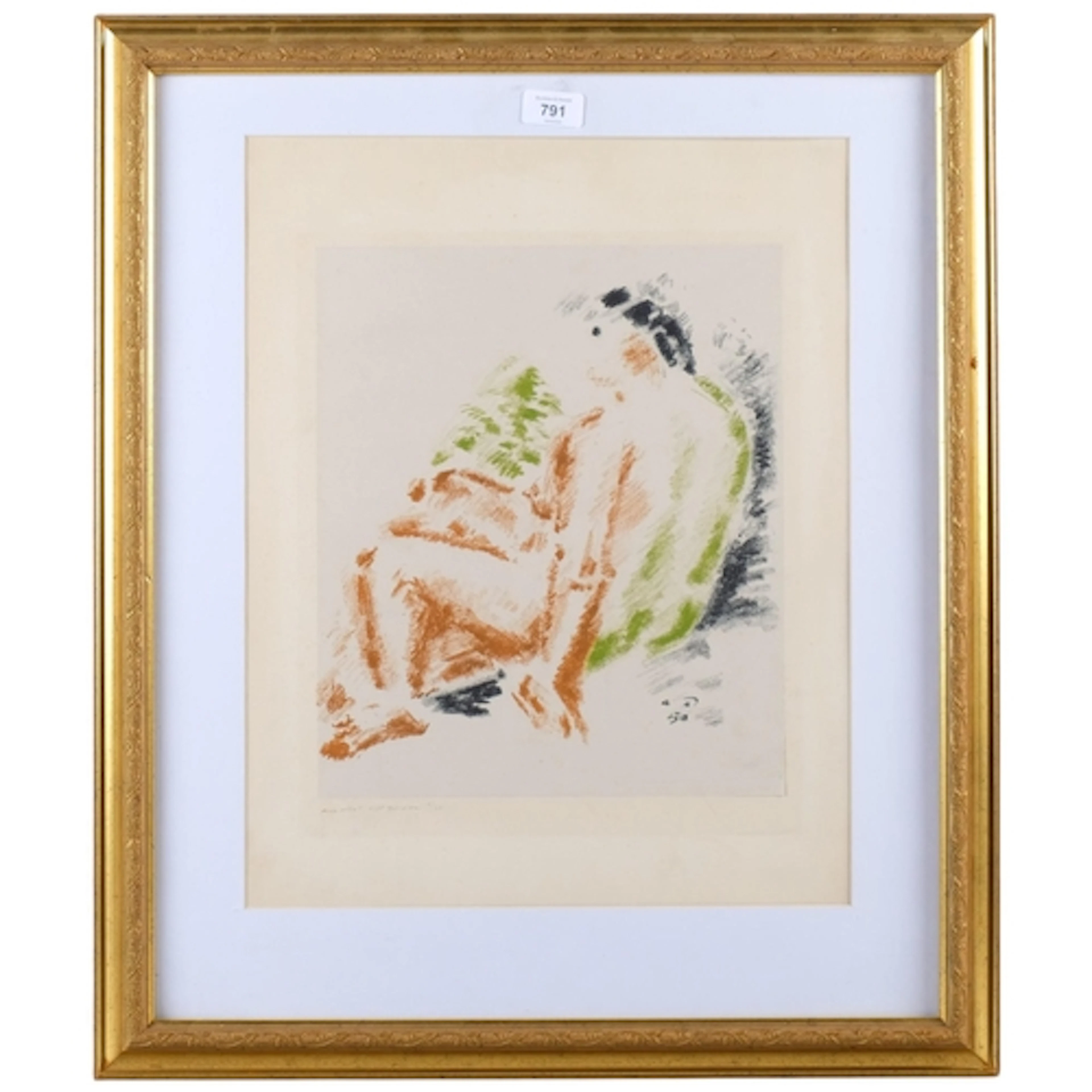 Andre Masson, nude seated, original lithograph 1971, signed ...