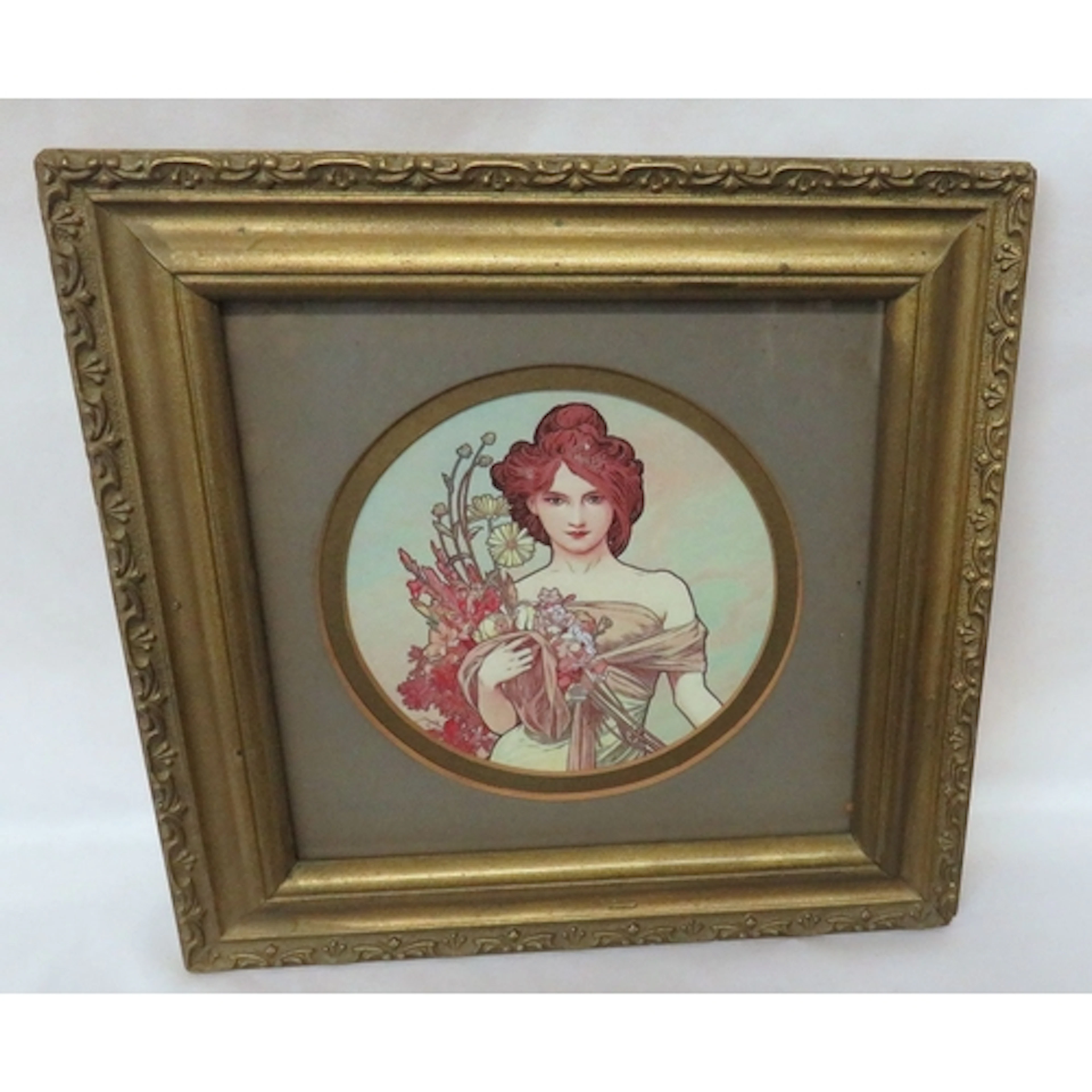 Small F/g Alphonse Mucha Print 'Autumn', 20cm x 20cm STAIRS