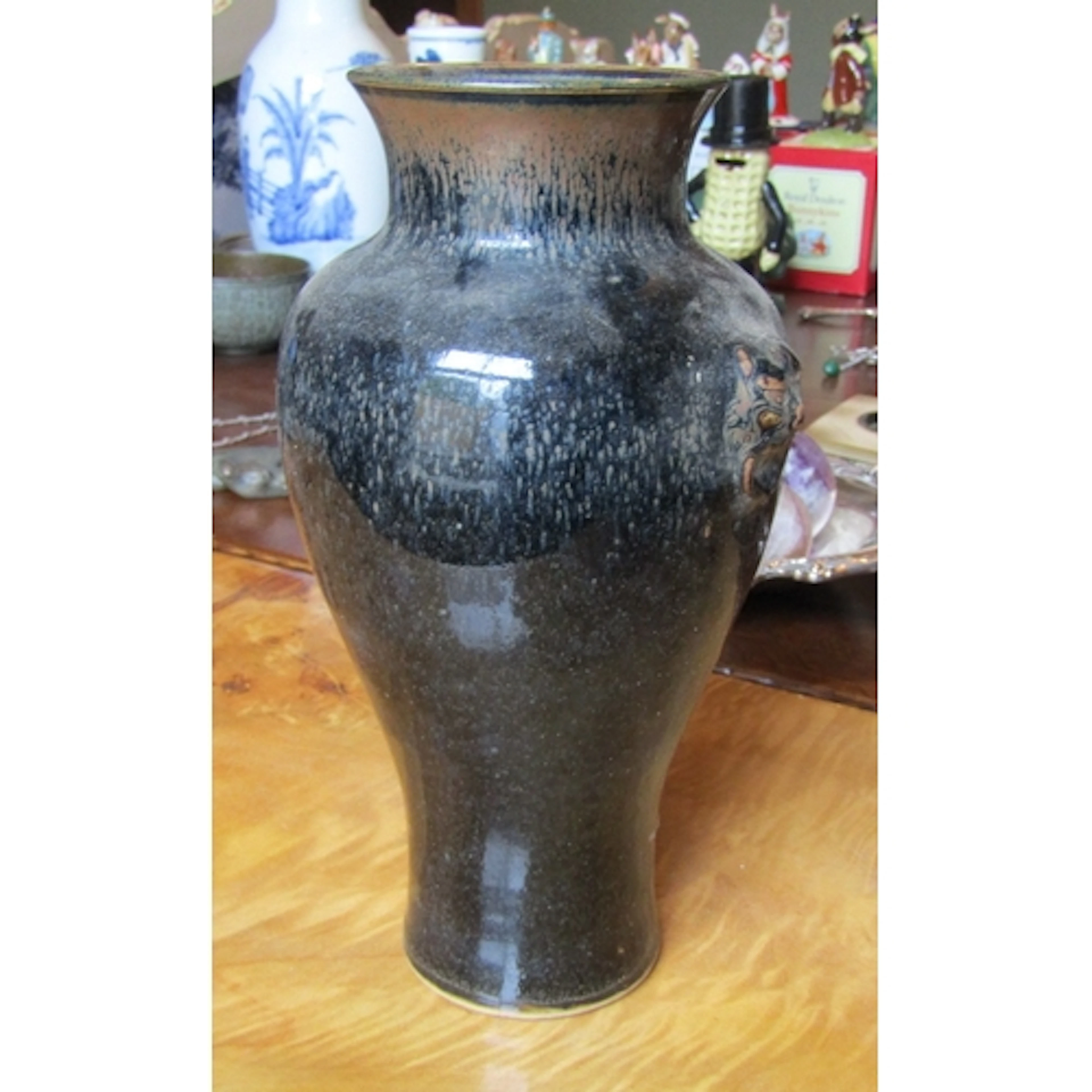 Unusual Eastern Vase Dark Brown Colour Approximately 15 Inch...