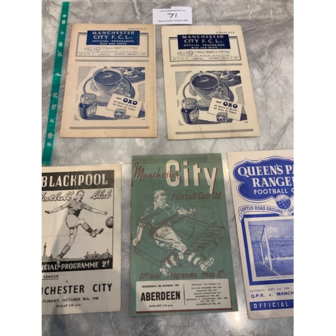 Manchester City Football Programmes: Home 46/47 Tottenham Bi...
