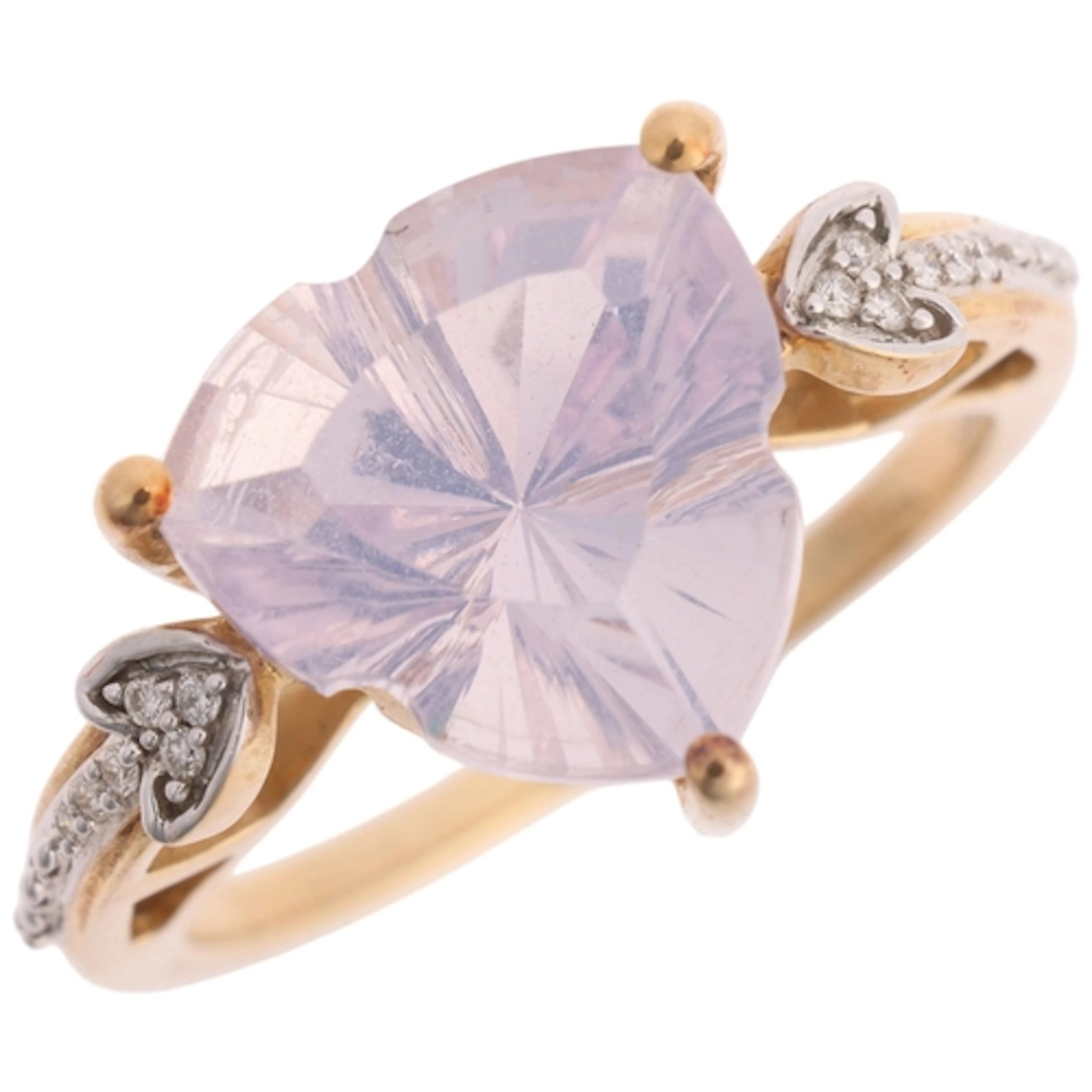 A 9ct gold lavender quartz and diamond ring, Glenn Lehrer fo...