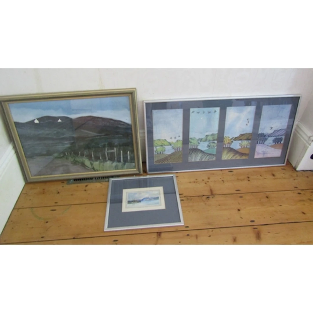 Three Irish School Watercolours Including John Dunne and Vie...