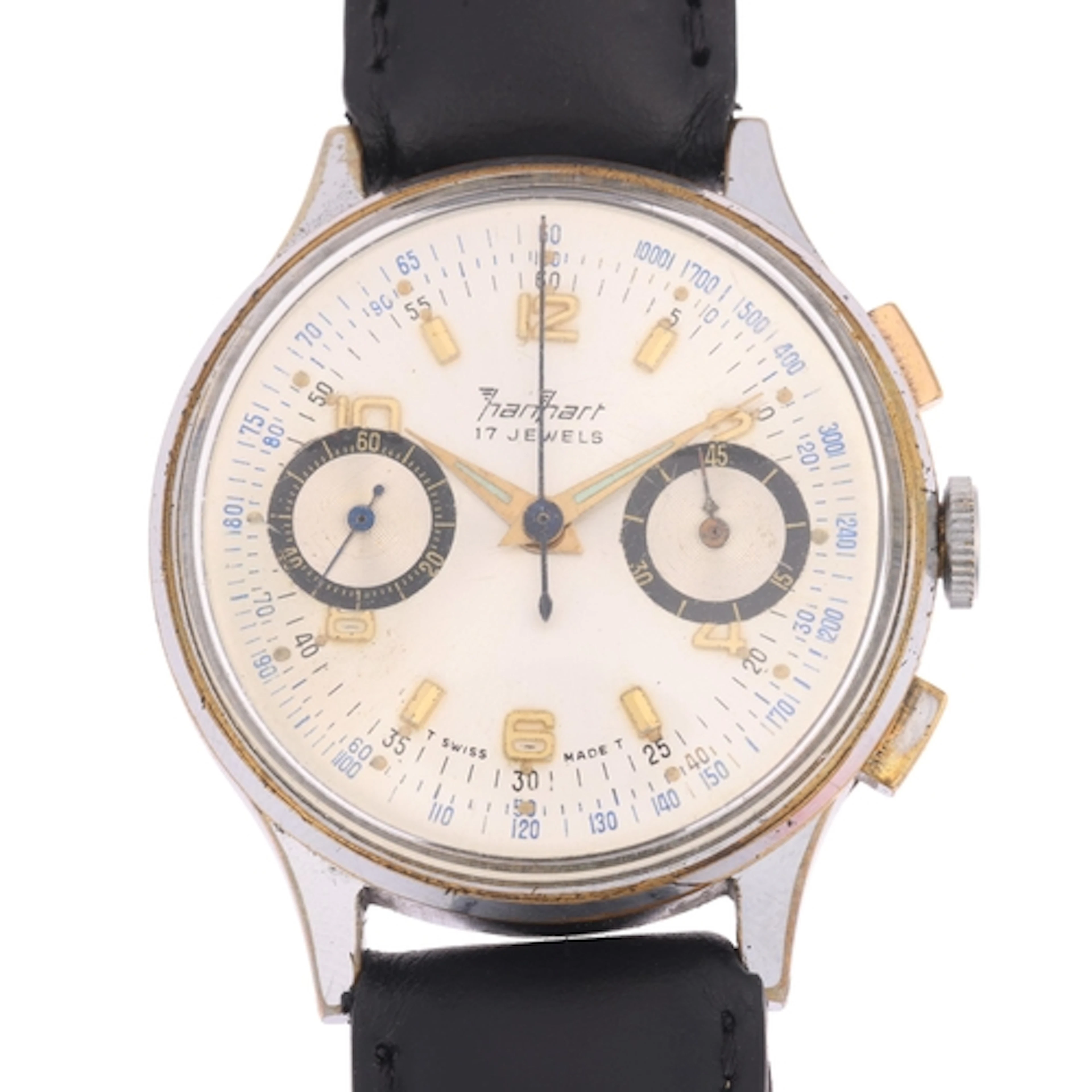 HANHART - a Vintage chrome plated mechanical chronograph wri...