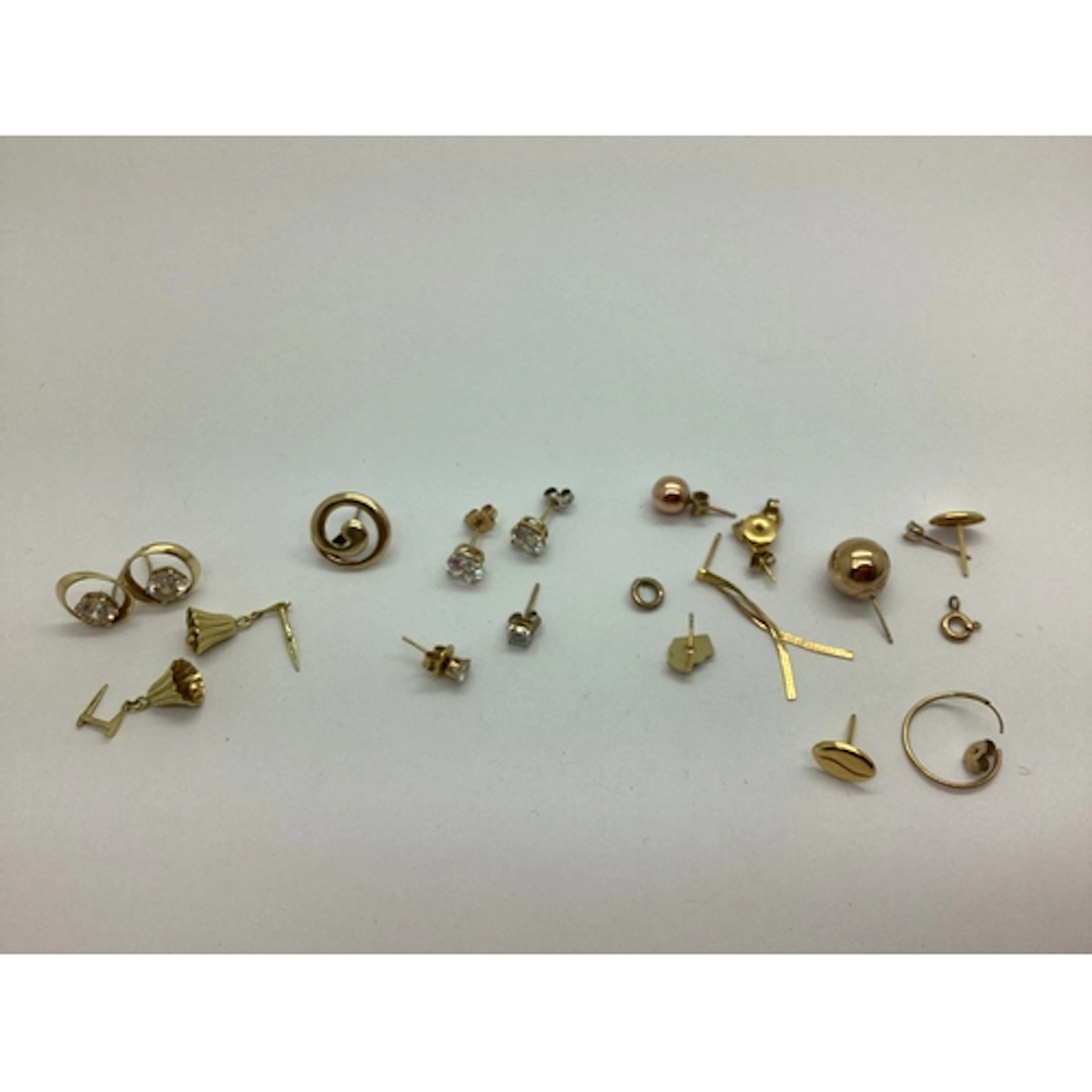 A Pair of Dainty Bell Style Drop Earrings, (9ct gold hinged ...