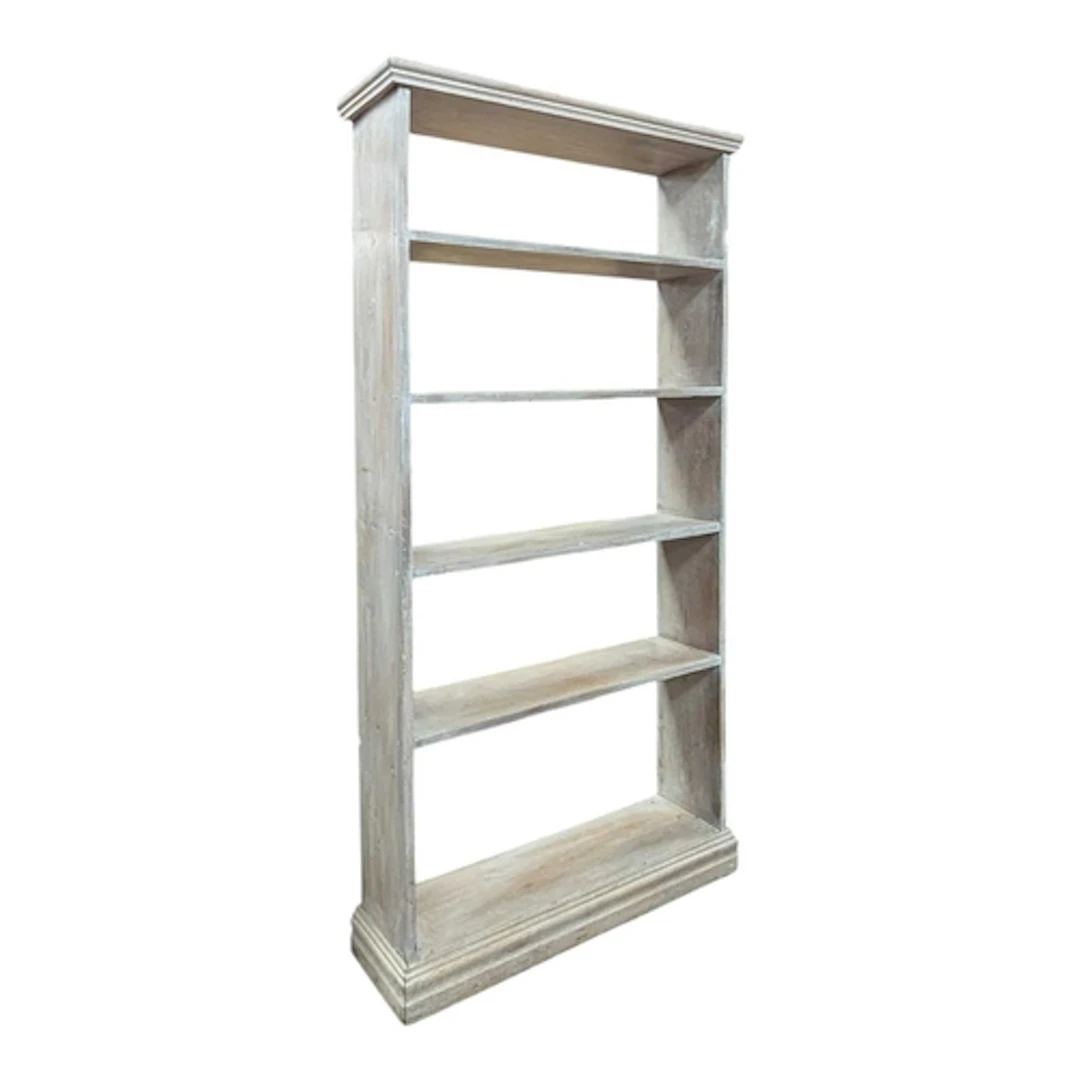 A vintage 20th century painted pine shelf / bookcase. Series...