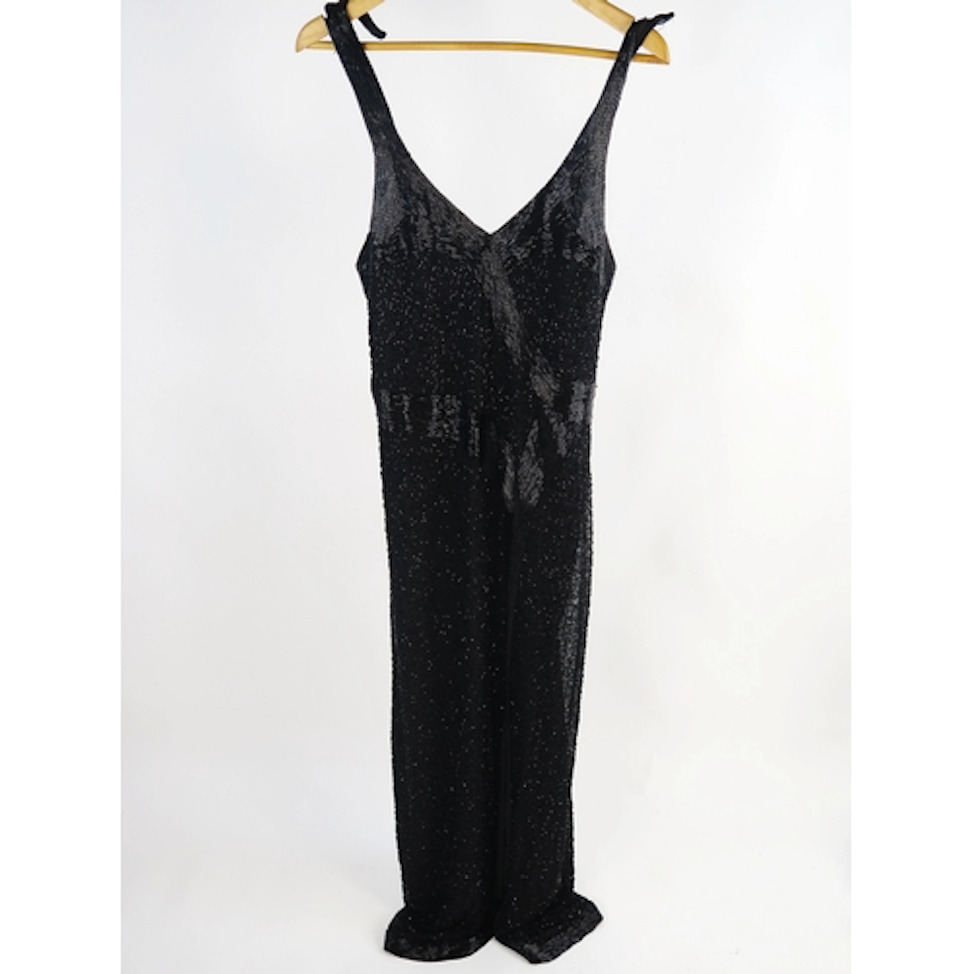 Frank Usher - lady's black evening gown in black, with metal...