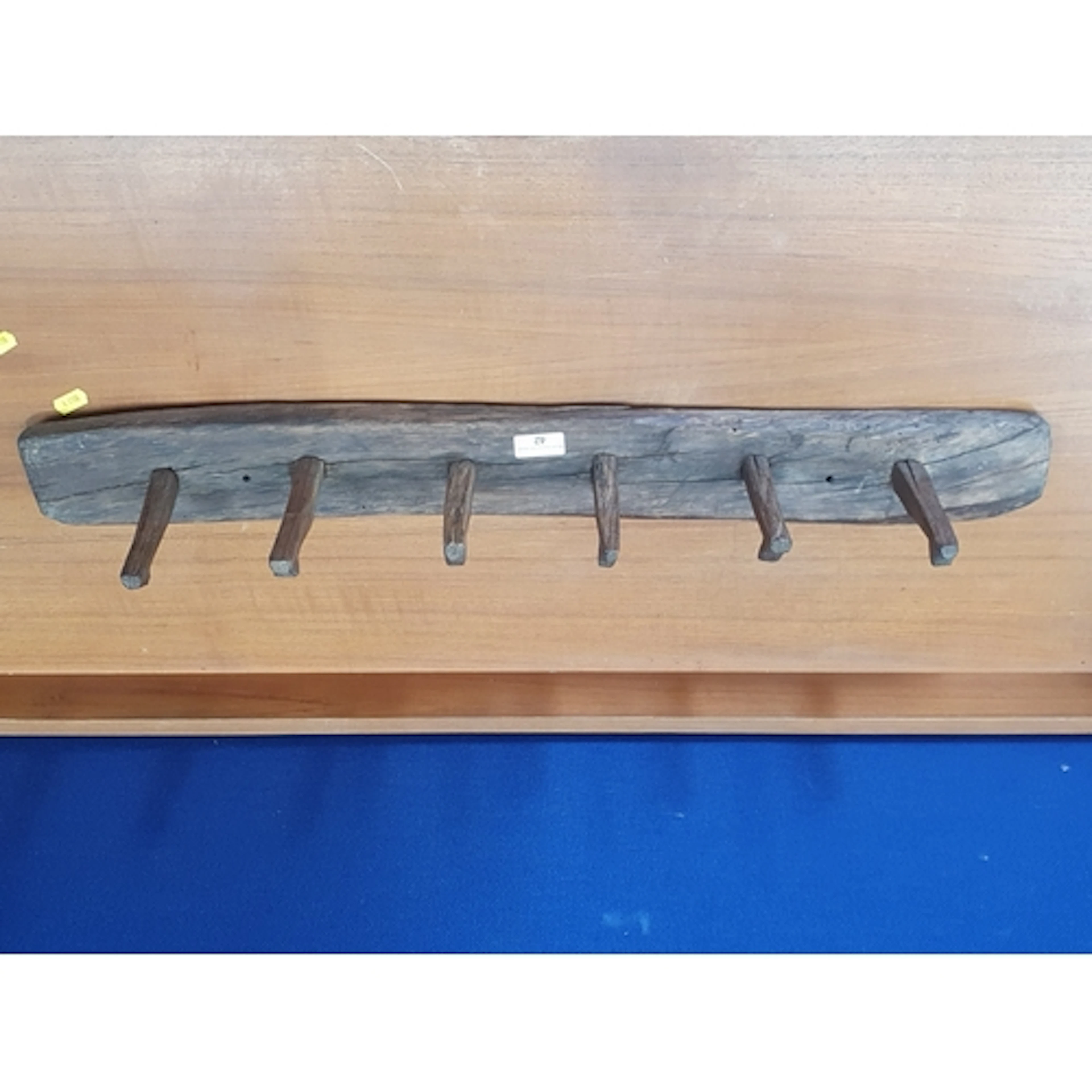 A Set of six antique oak Coat Pegs, 2ft 4in