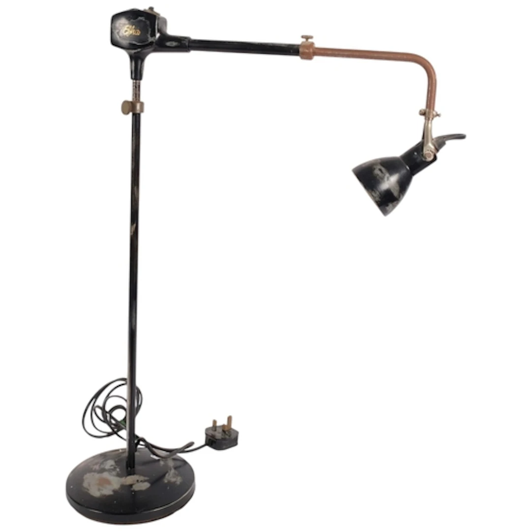 An Inter-War Period adjustable German desk lamp, marked DRP....
