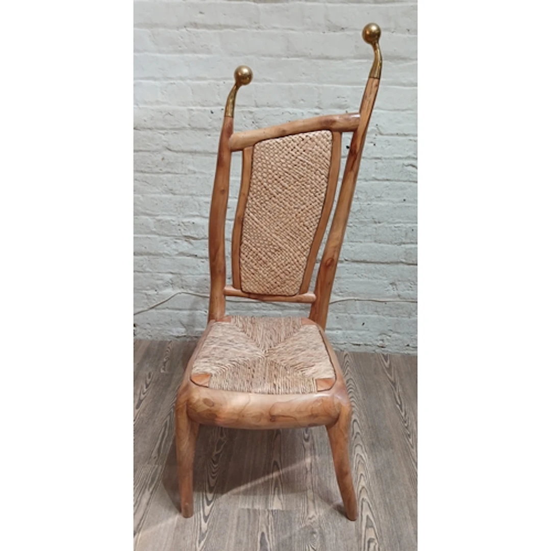 John Southworth Prescott (b1939), chair, cherry wood, brass ...