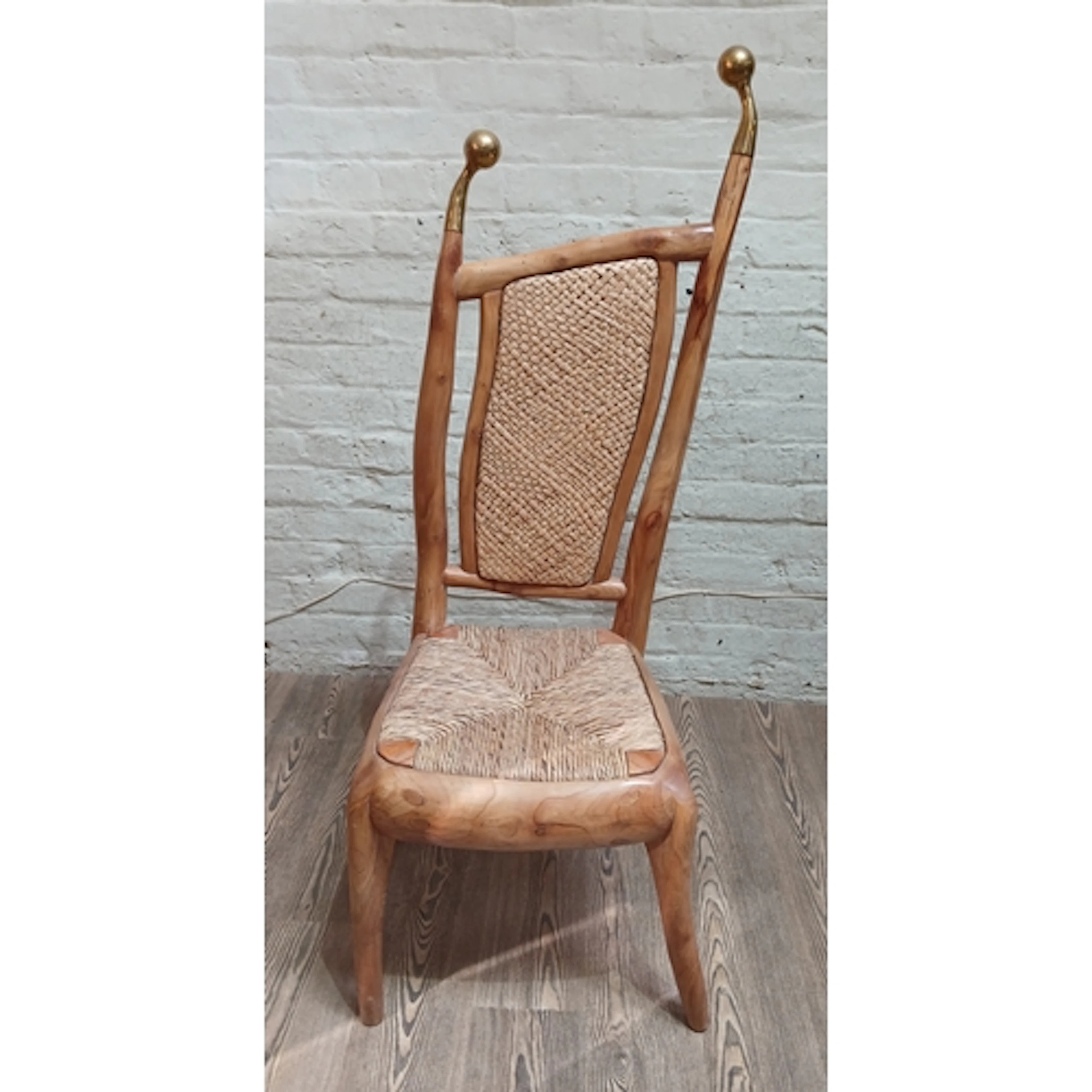 John Southworth Prescott (b1939), chair, cherry wood, brass ...