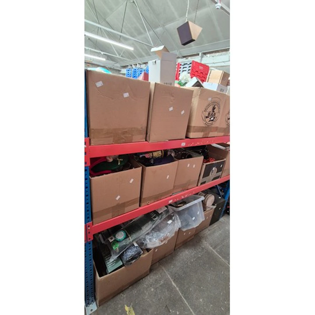 14 boxes of mixed household items including pottery, blow la...
