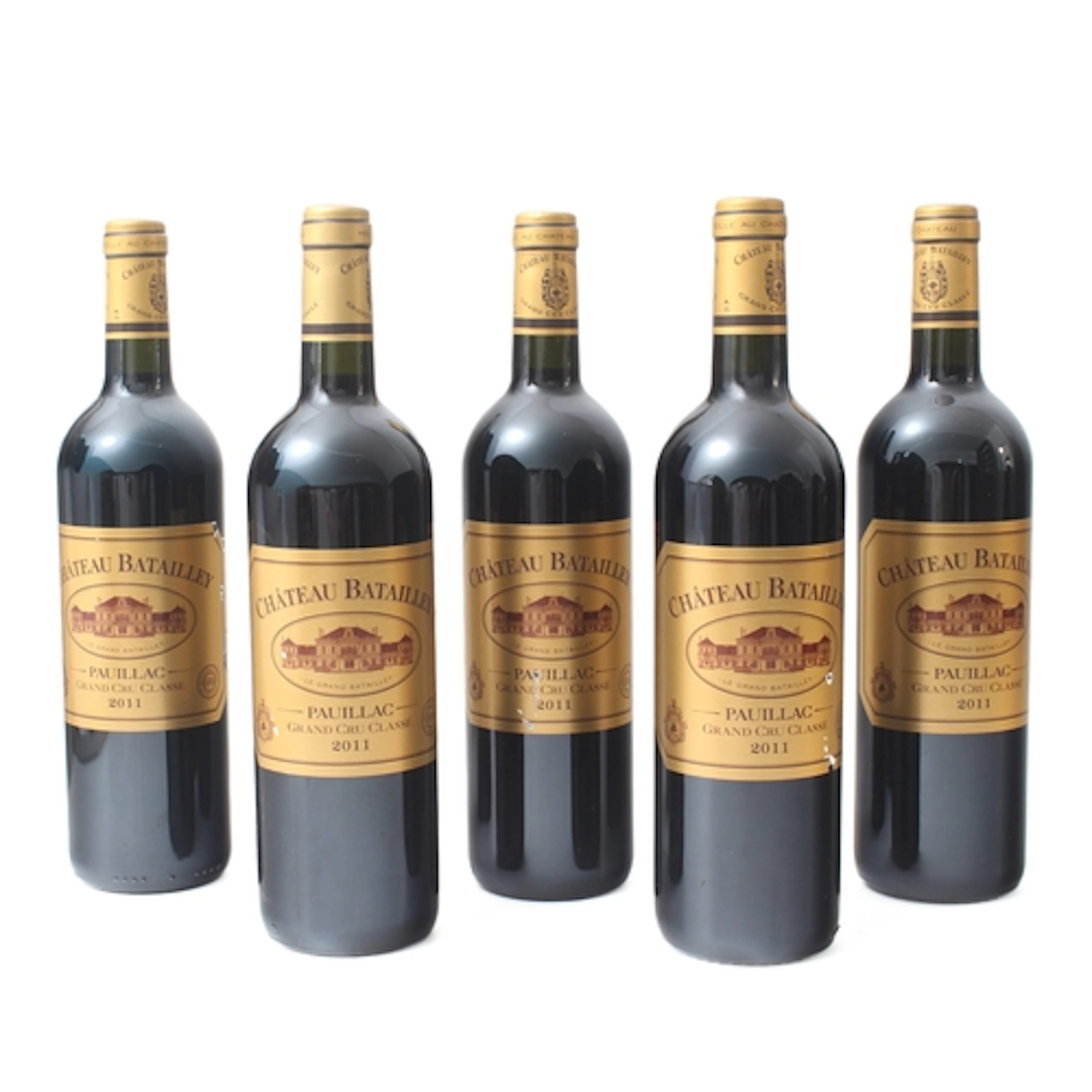 Five bottles of Château Batailley 2011 - Pauillac, grand cru...
