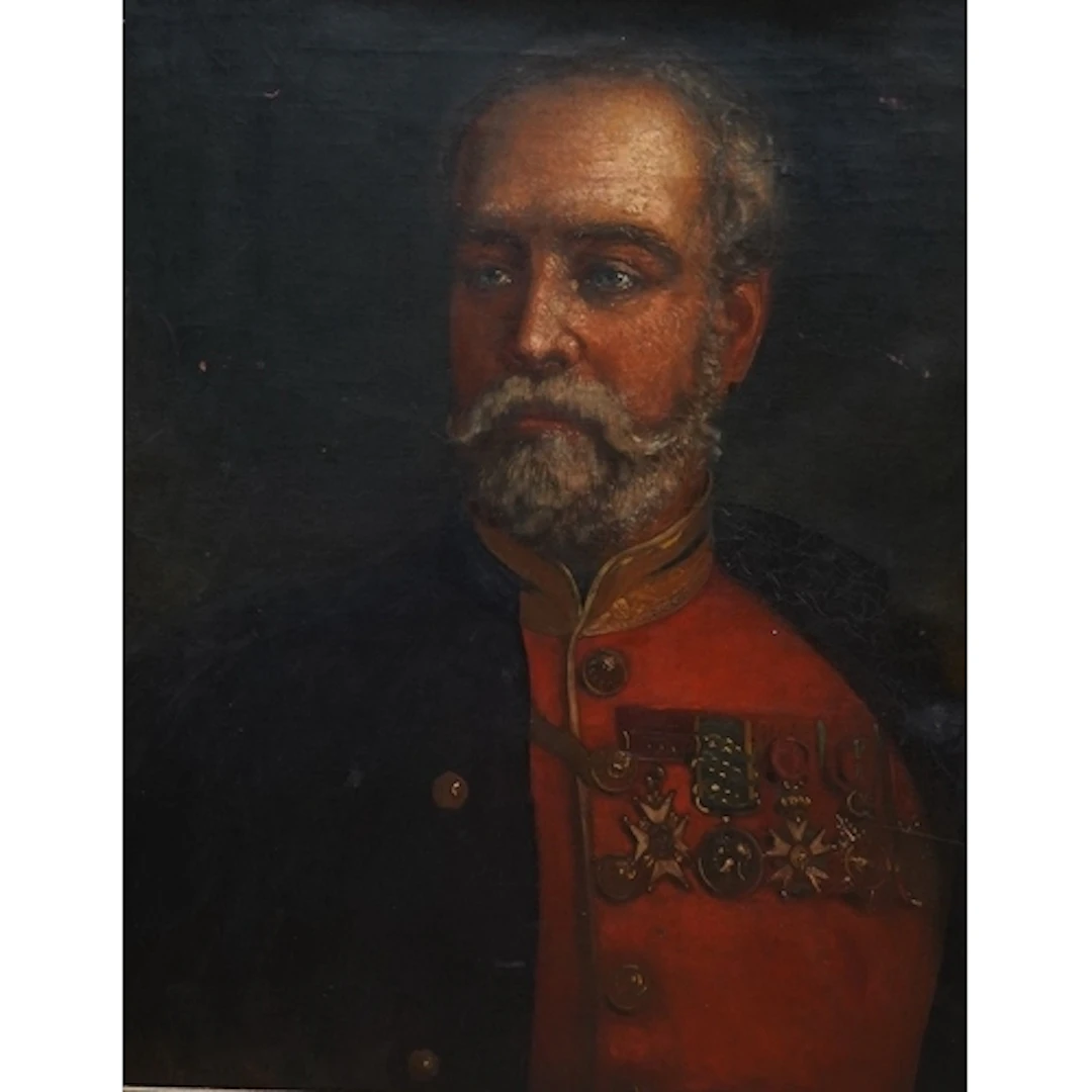 Mid 19th century school, portrait of an officer wearing mili...