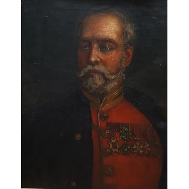 Mid 19th century school, portrait of an officer wearing mili...