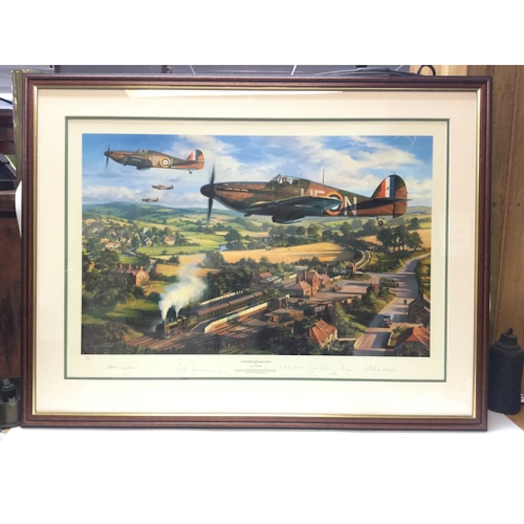 A print signed Tangmere Hurricanes by Nicolas Trudgian. 603/...