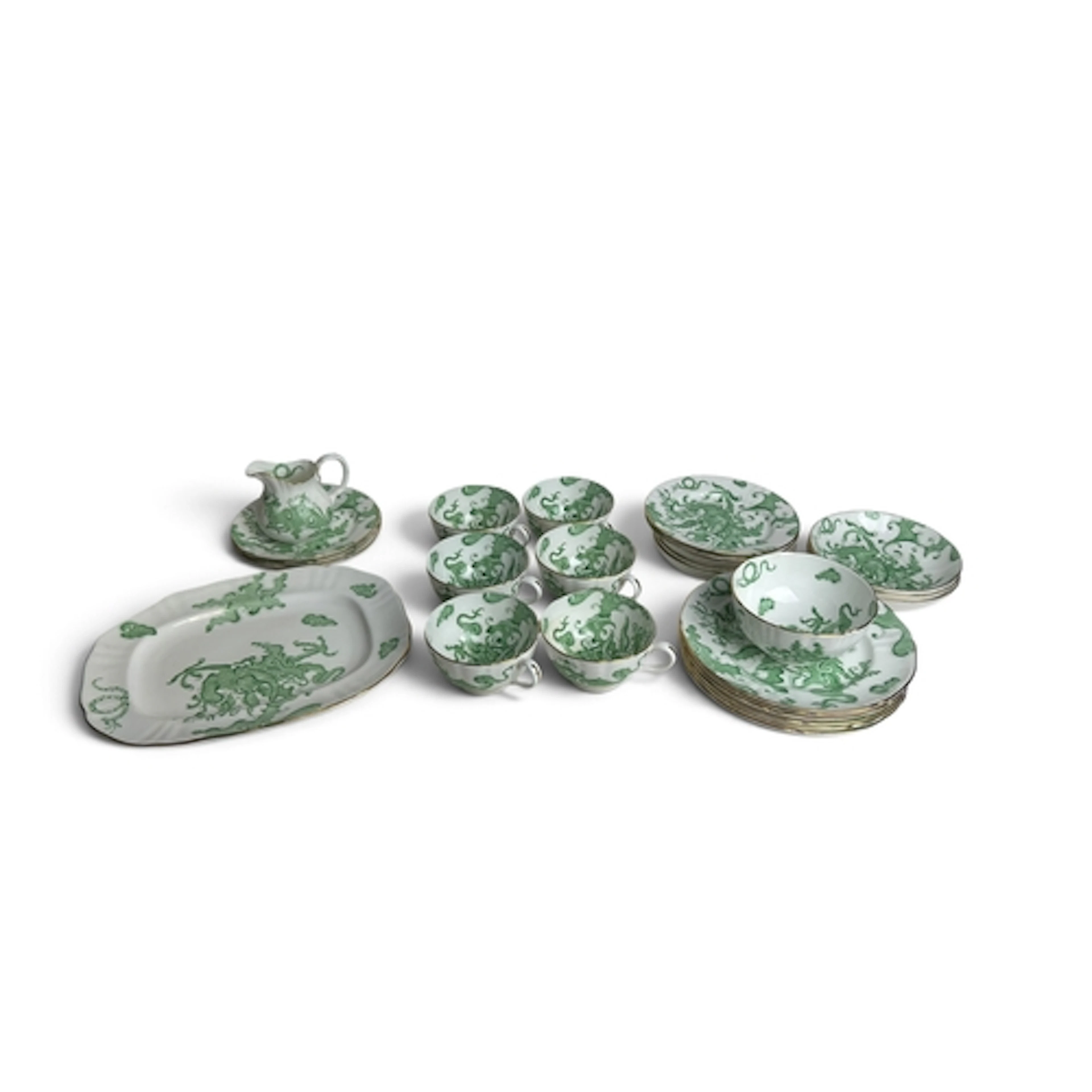 A ROYAL WORCESTER 'CHINESE TIGERS' PART TEA SERVICE To inclu...