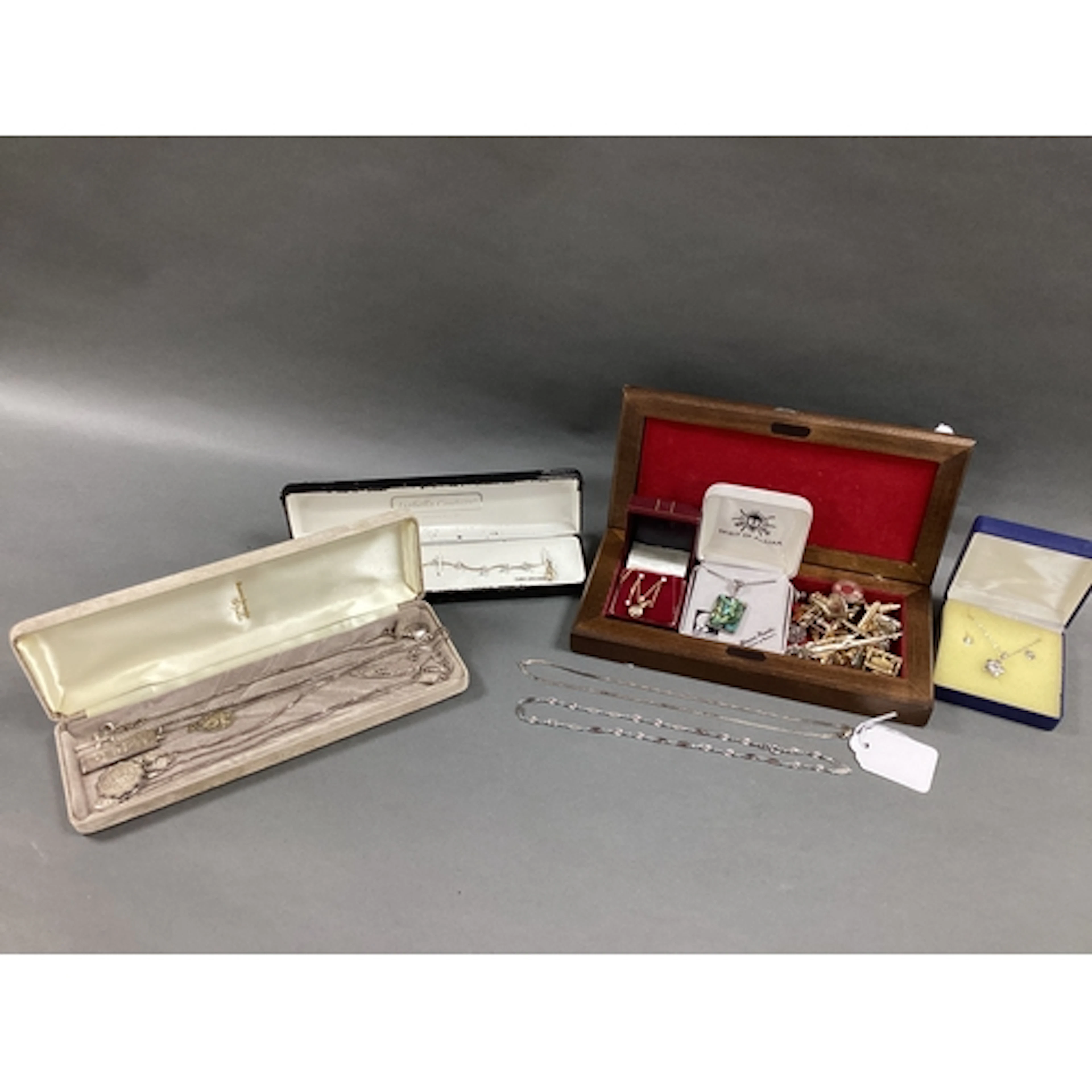 A Selection of Hallmarked Silver and Other Pendants and Chai...