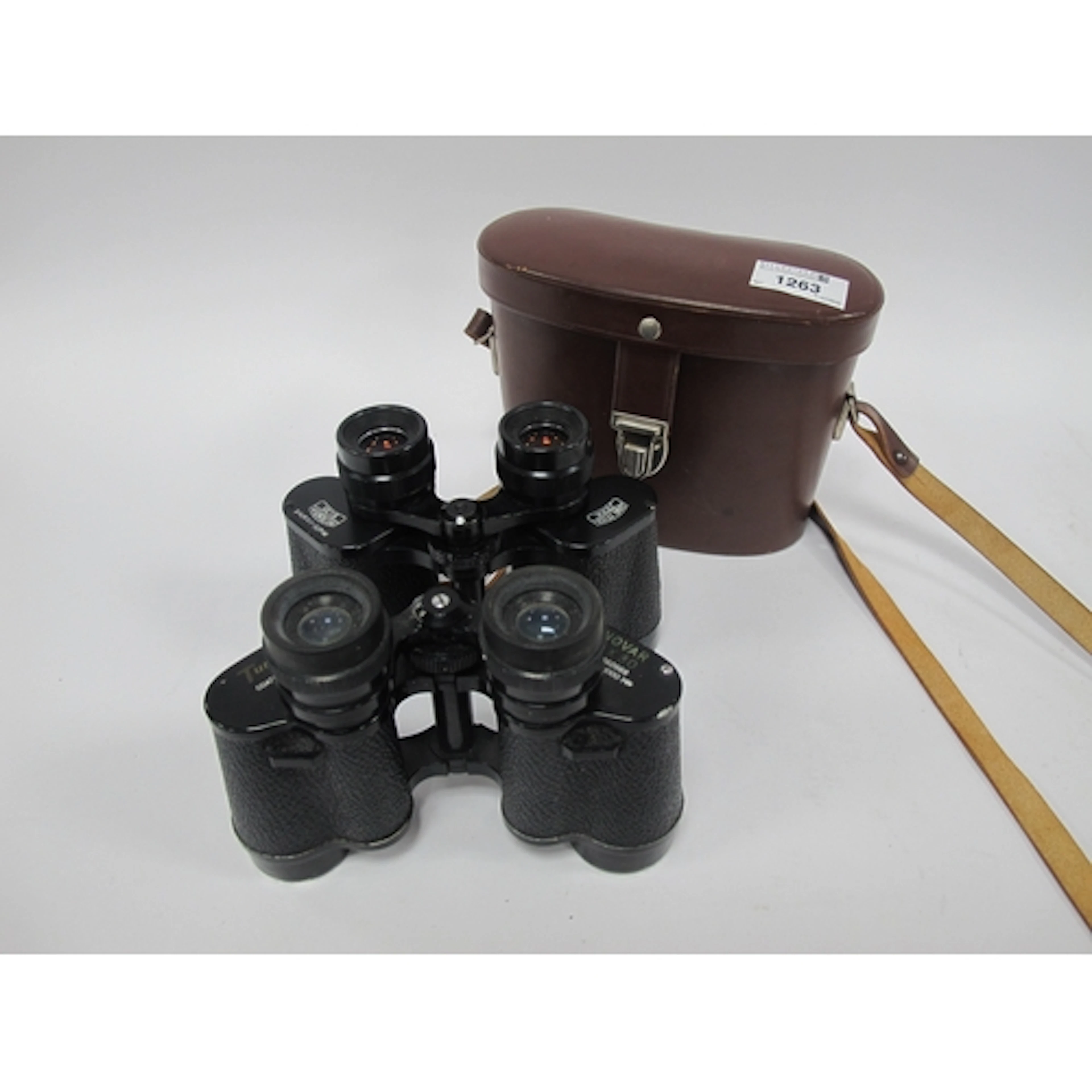 Leather-cased Carl Zeiss Jena Deltrintem 8x30 binoculars, to...