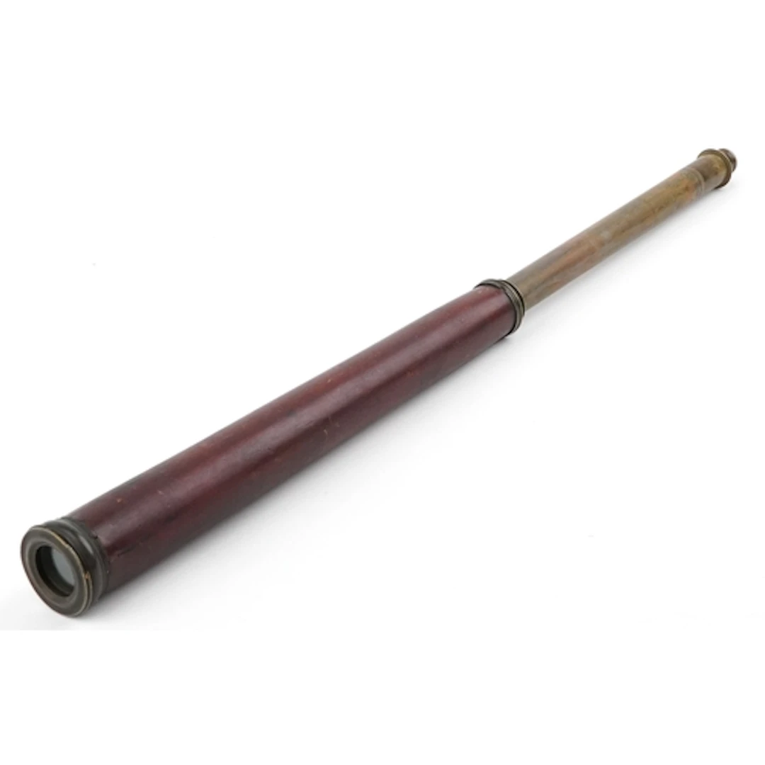 Antique single draw brass telescope, engraved 1891, 51cm in ...