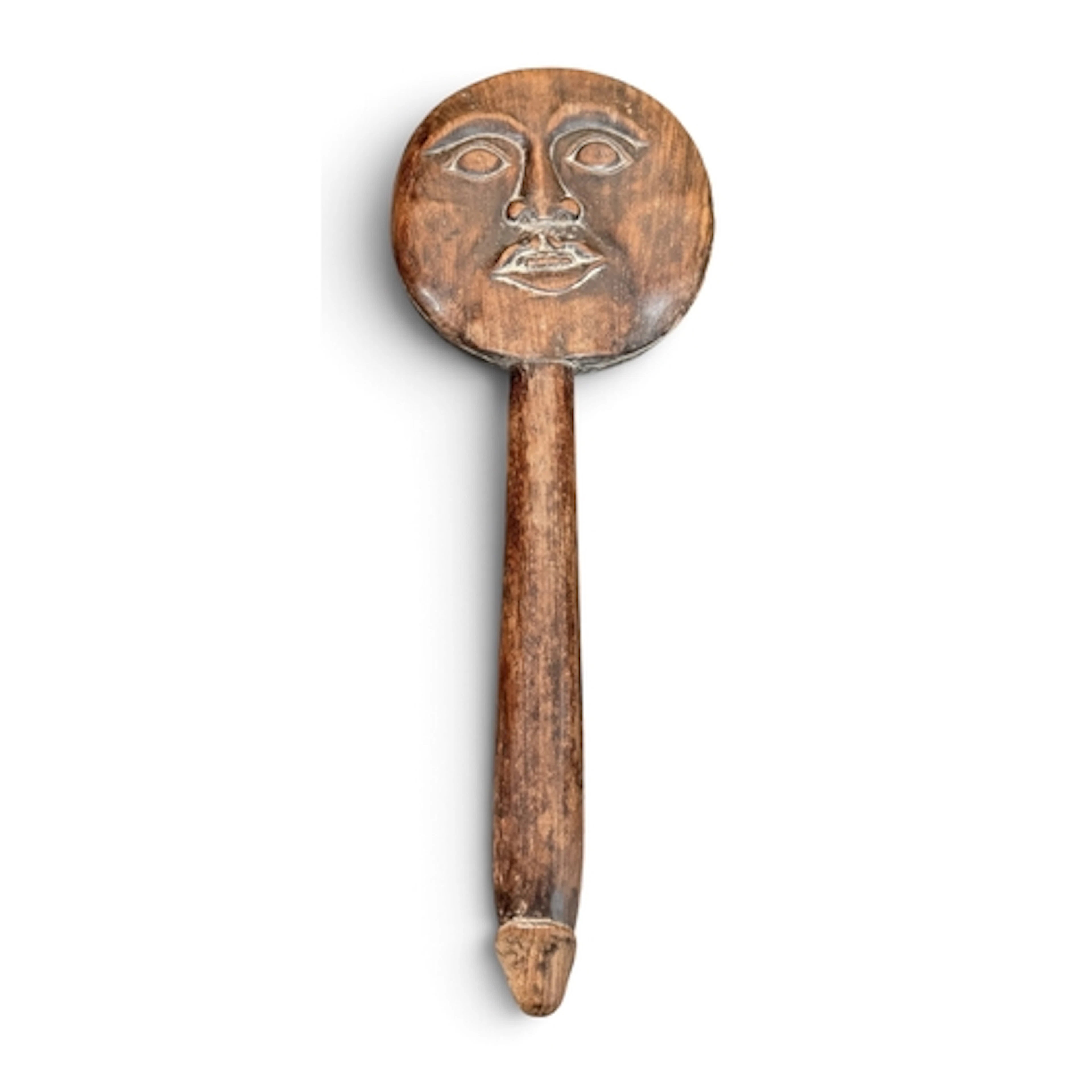 A CARVED WOODEN PHALLIC OBJECT POSSIBLY INDONESIAN 34cm L...