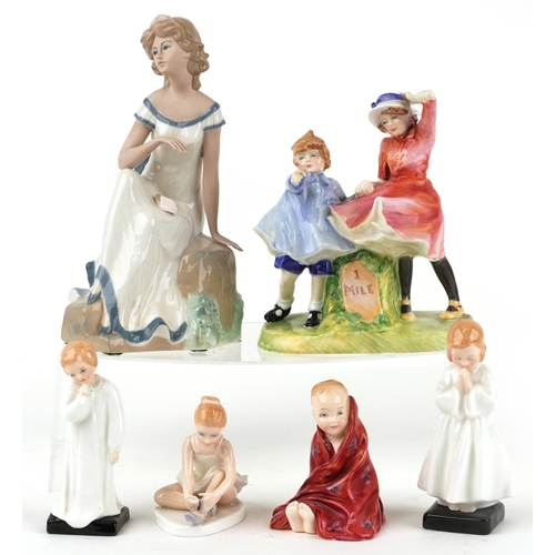 Five Royal Doulton figures comprising Ballet Shoes HN3434, T...