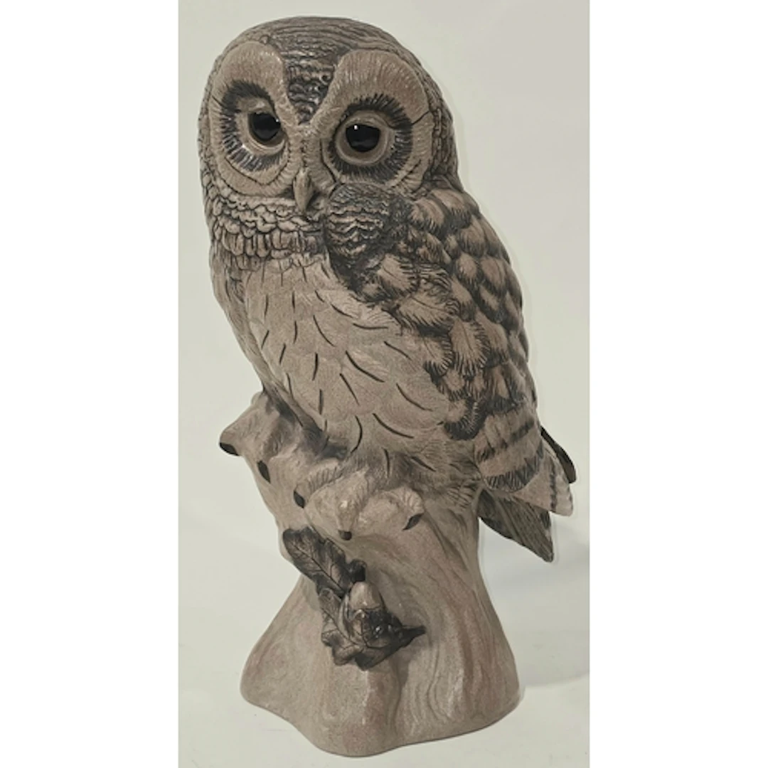 Poole Pottery Stoneware large barred owl, modelled and signe...