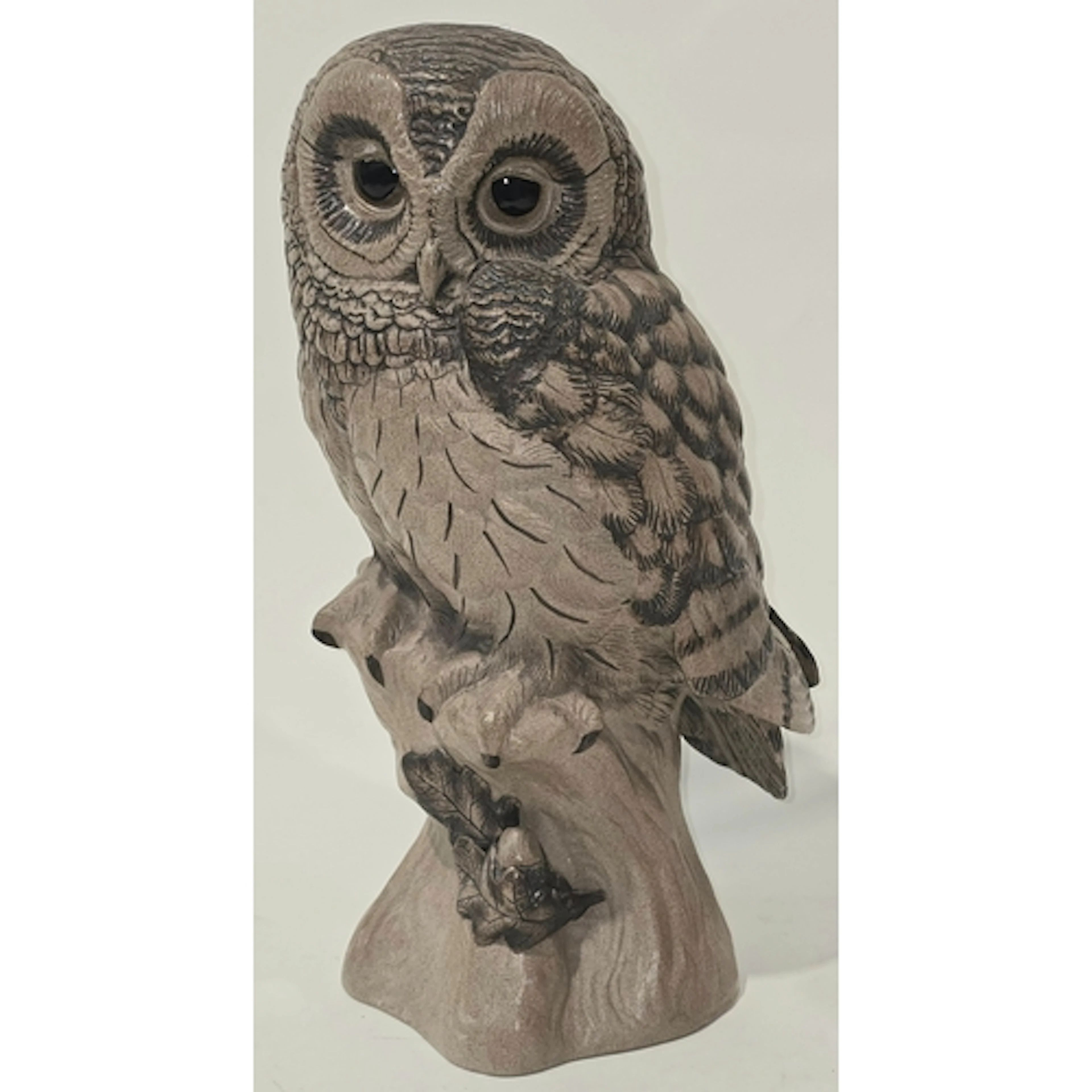 Poole Pottery Stoneware large barred owl, modelled and signe...
