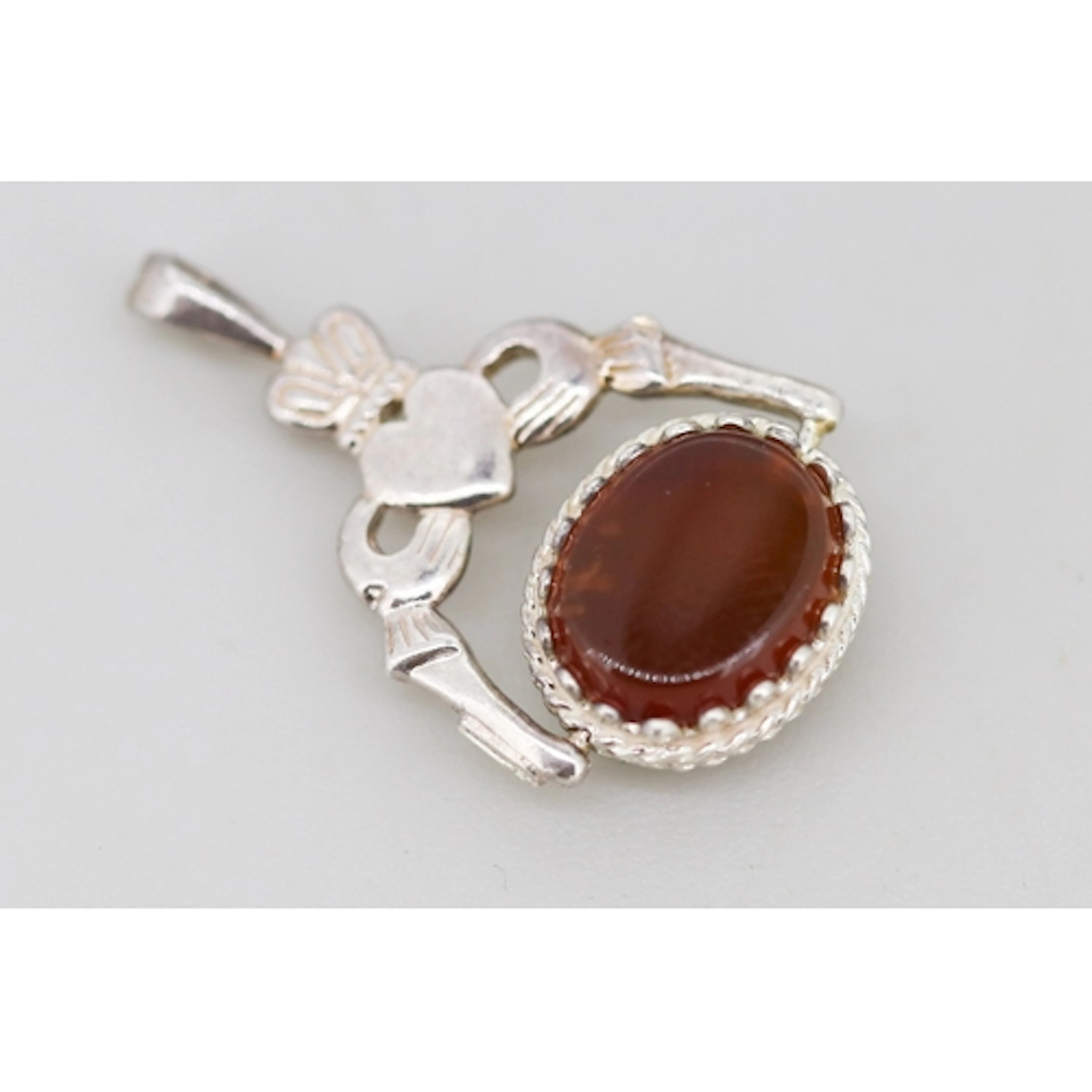 Carnelian and Bloodstone Set Claddagh Motif Sviwel Fob Penda...