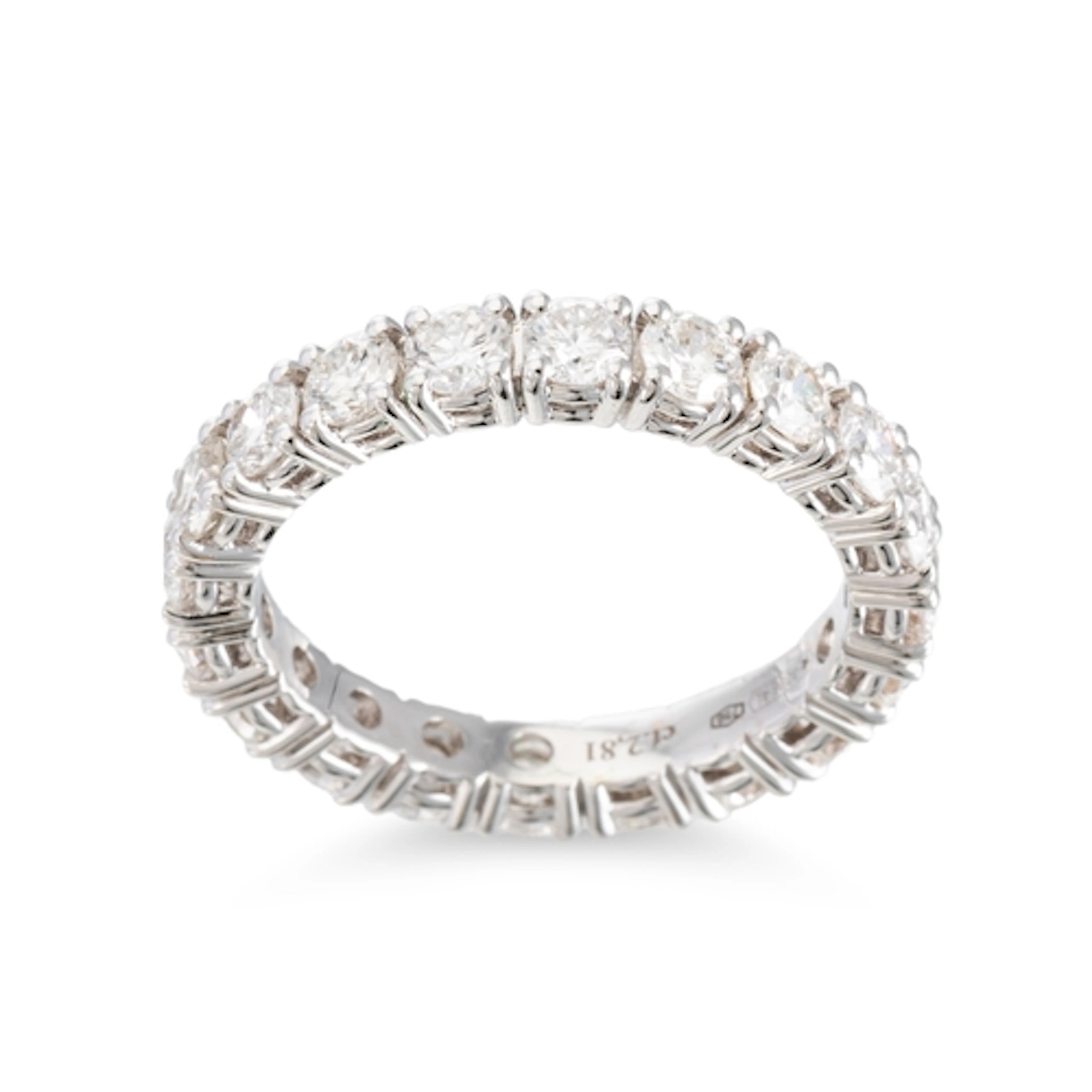 A DIAMOND FULL BANDED ETERNITY RING, the round brilliant cut...