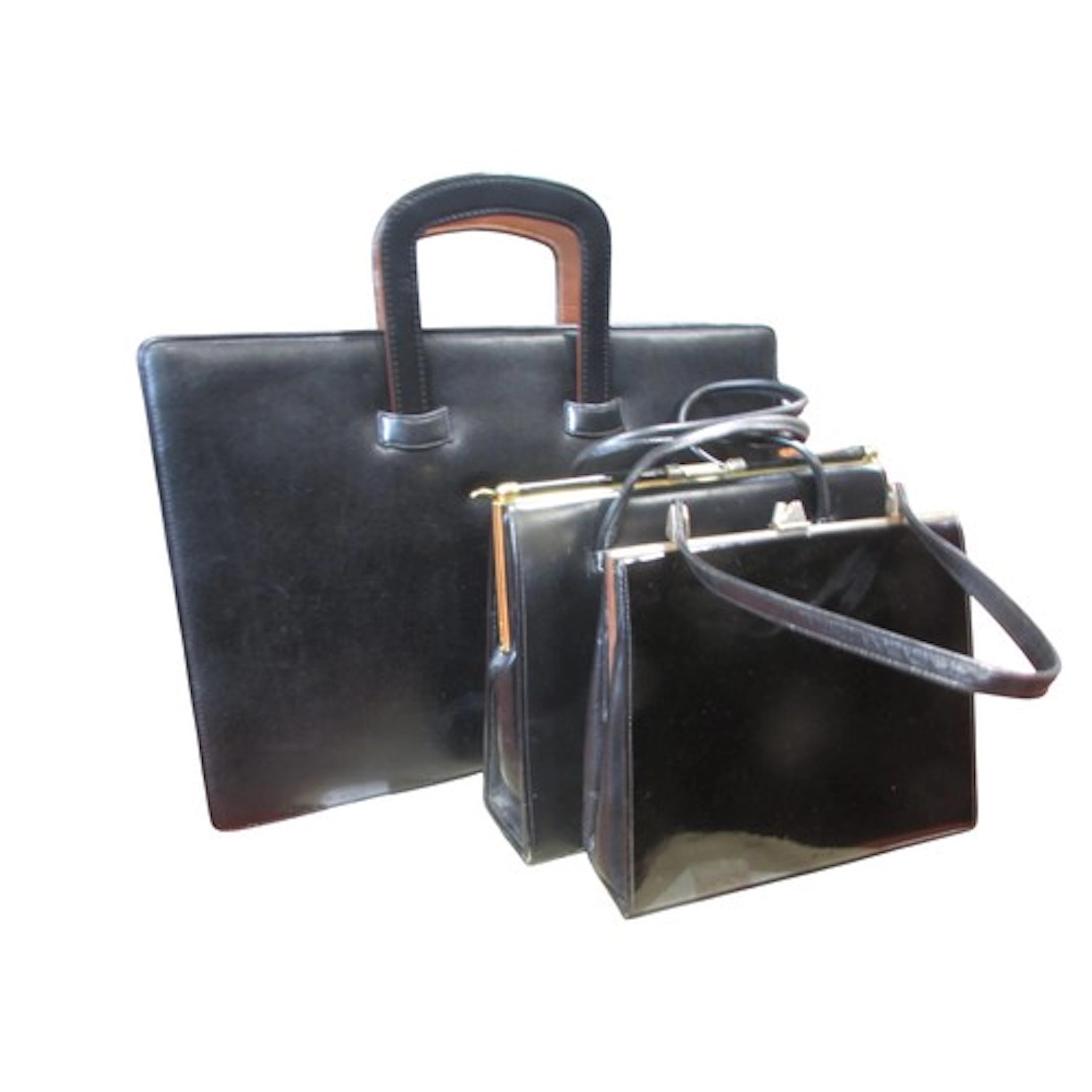 Two vintage handbags and Attache case.