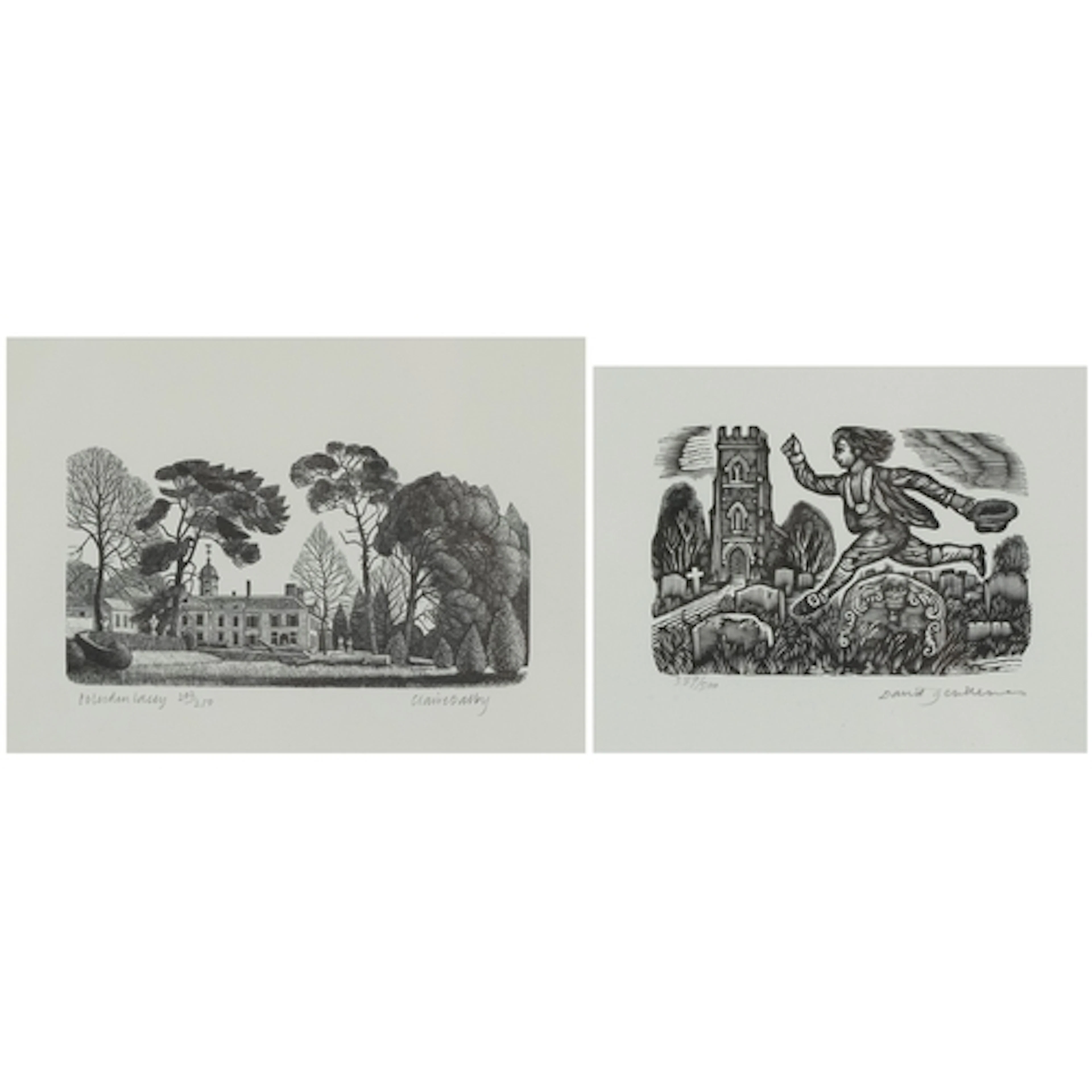 Two pencil signed and editioned engravings comprising David ...