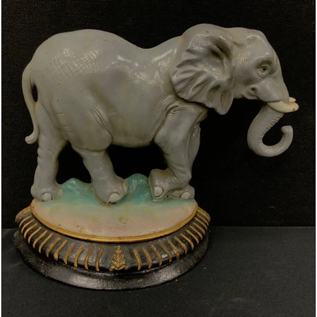 A Victorian style cast iron novelty door stop, as an elephan...