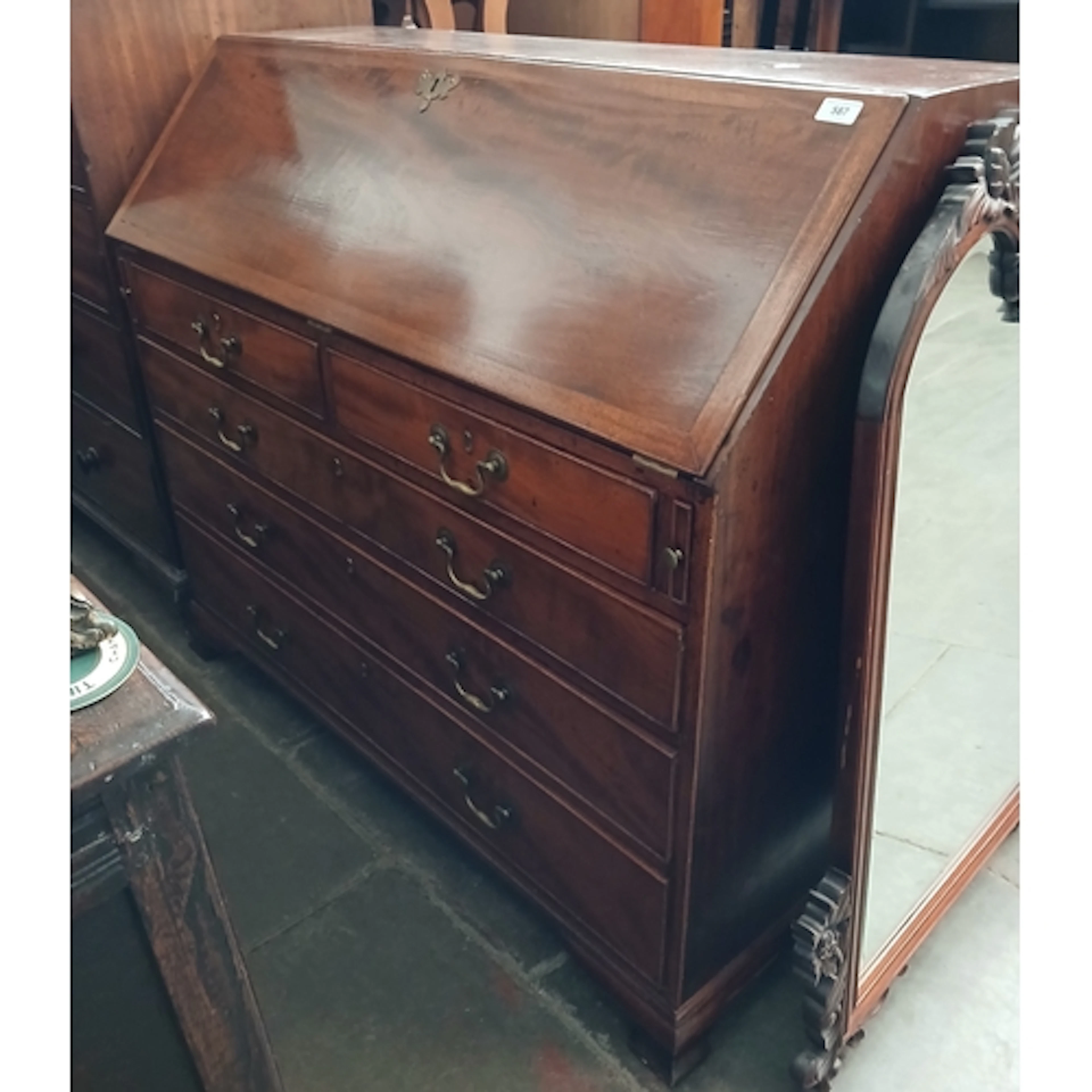 A George III mahogany bureau.
