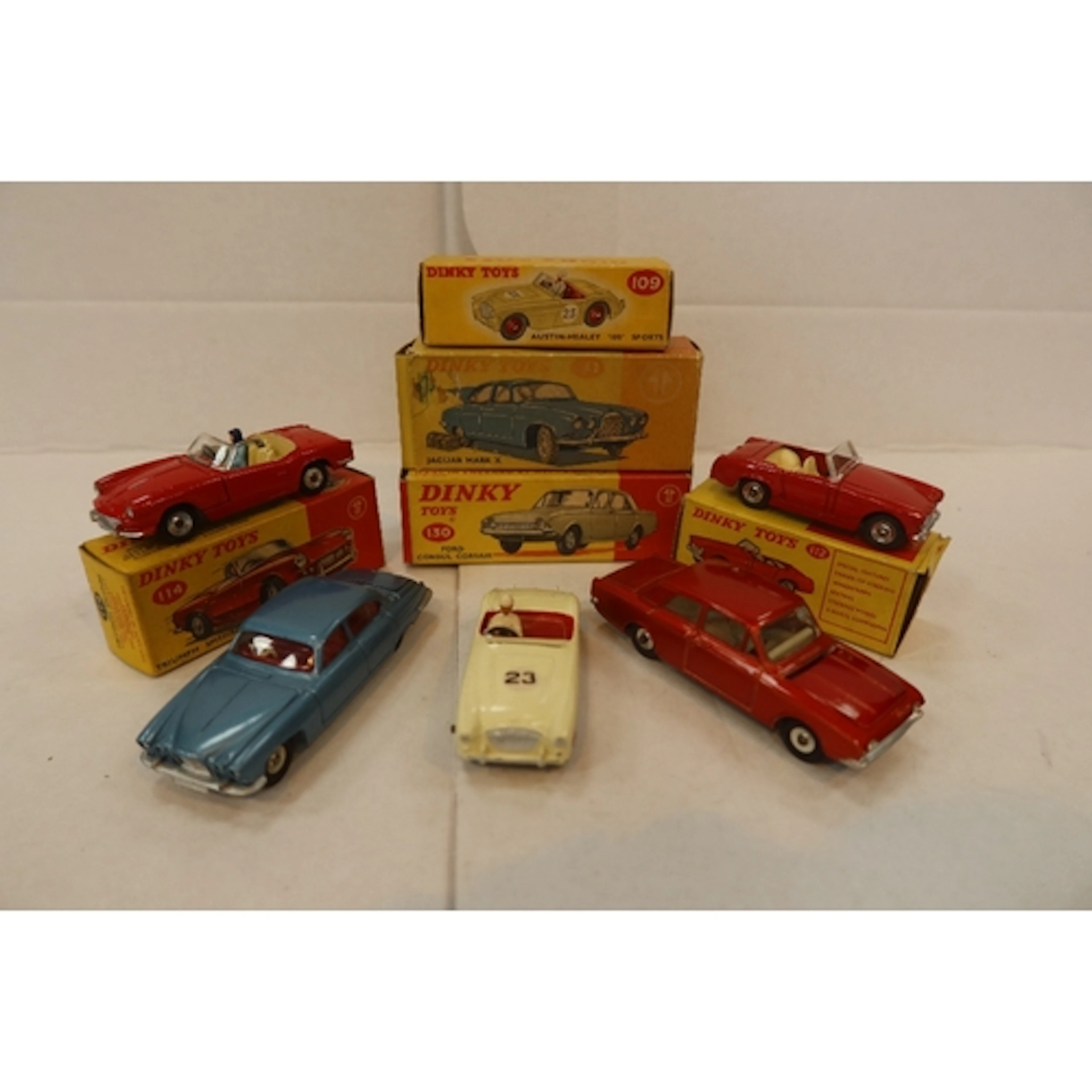 Dinky Toys 112, 114, 142, 130, 109