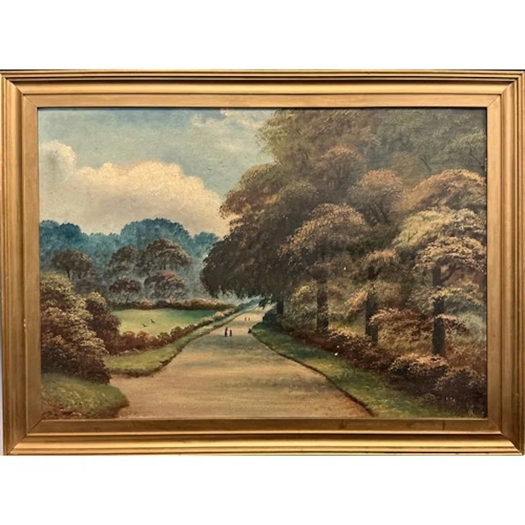 Victorian school A Parkland Track signed with monogram JB,...