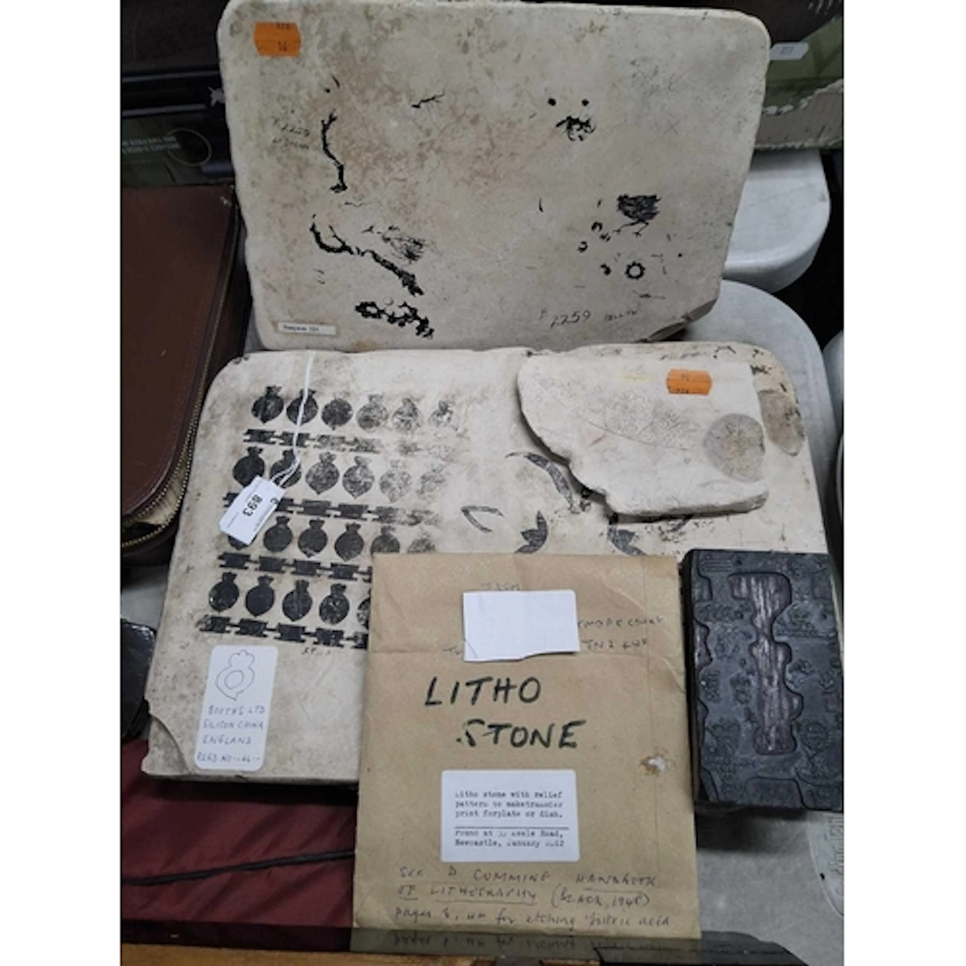 A SMALL GROUP OF LITHOGRAPHIC AND PRINTING ITEMS including t...