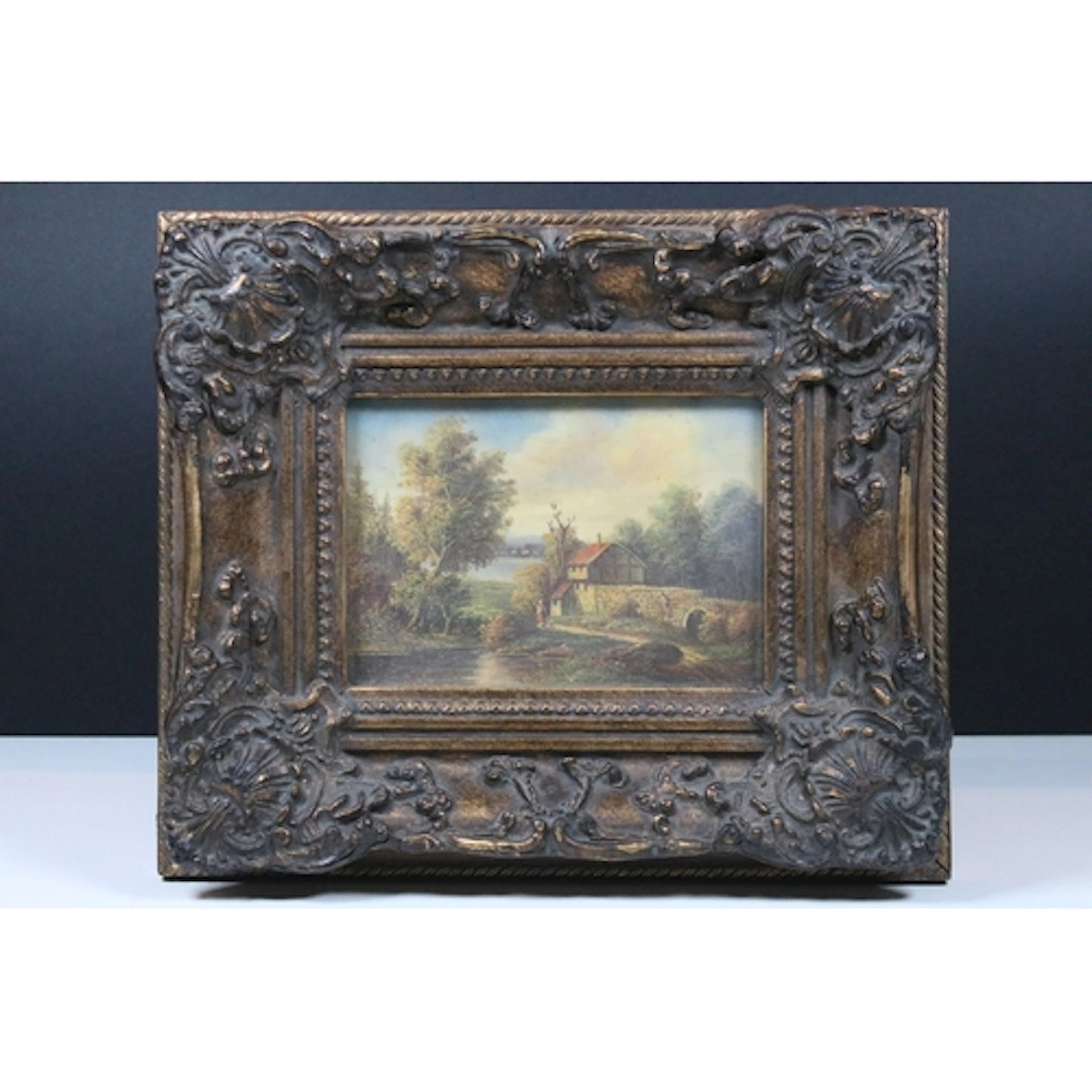 20th century English school, landscape scene with a figure b...