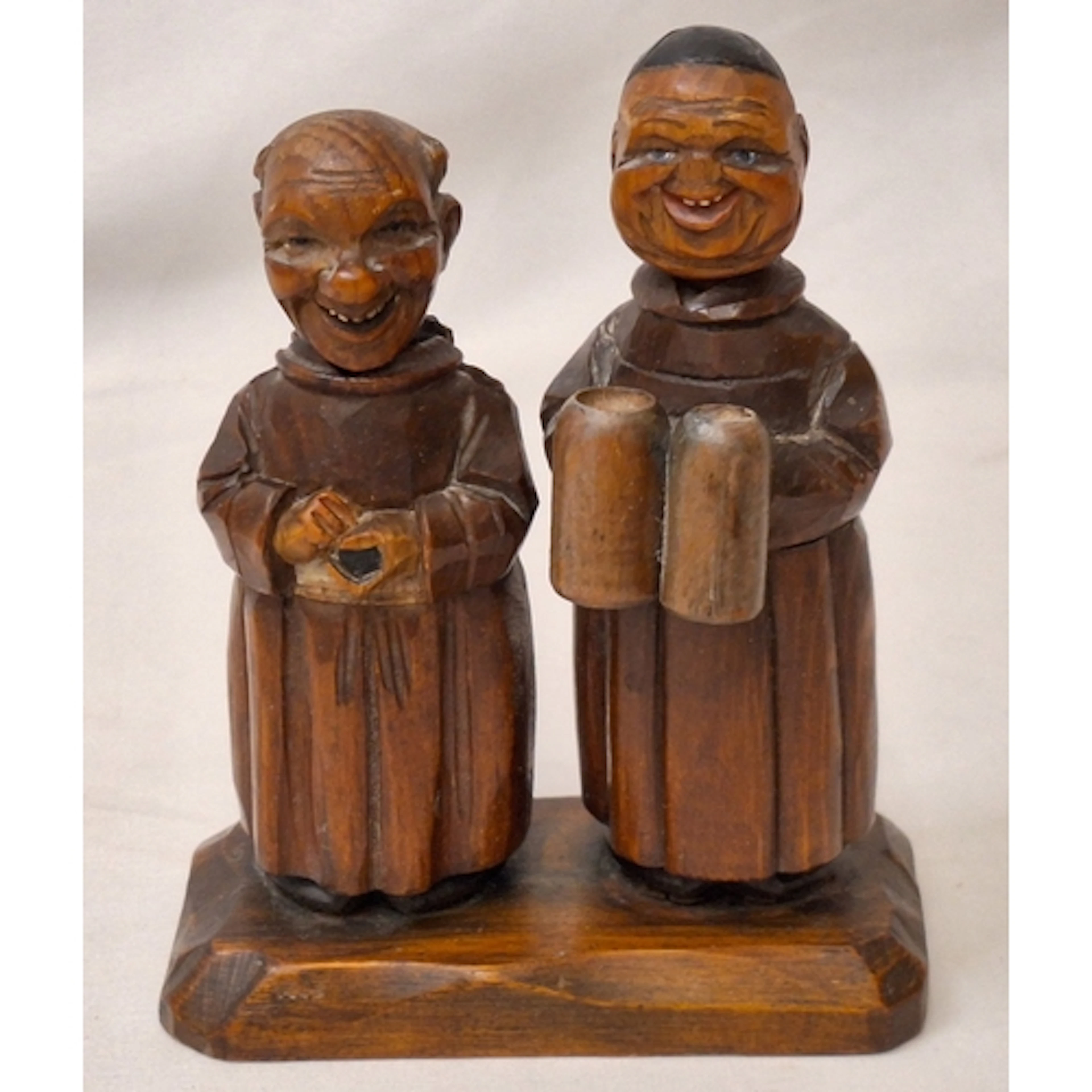 Vintage European Carved Wooden Novelty Bar Set in form of 2 ...
