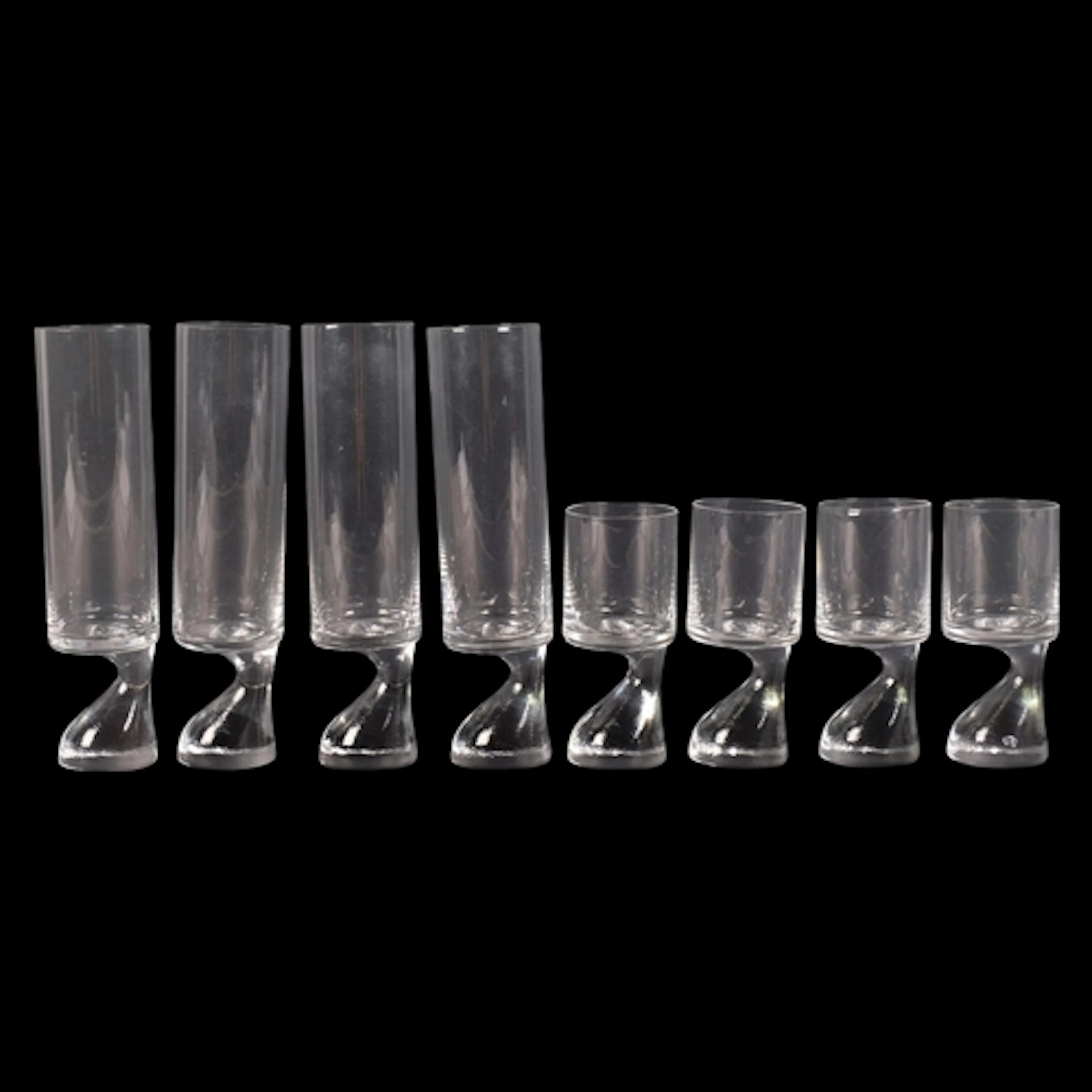 JOE COLOMBO "Smoke" glasses, a set of 4 wine glasses, height...