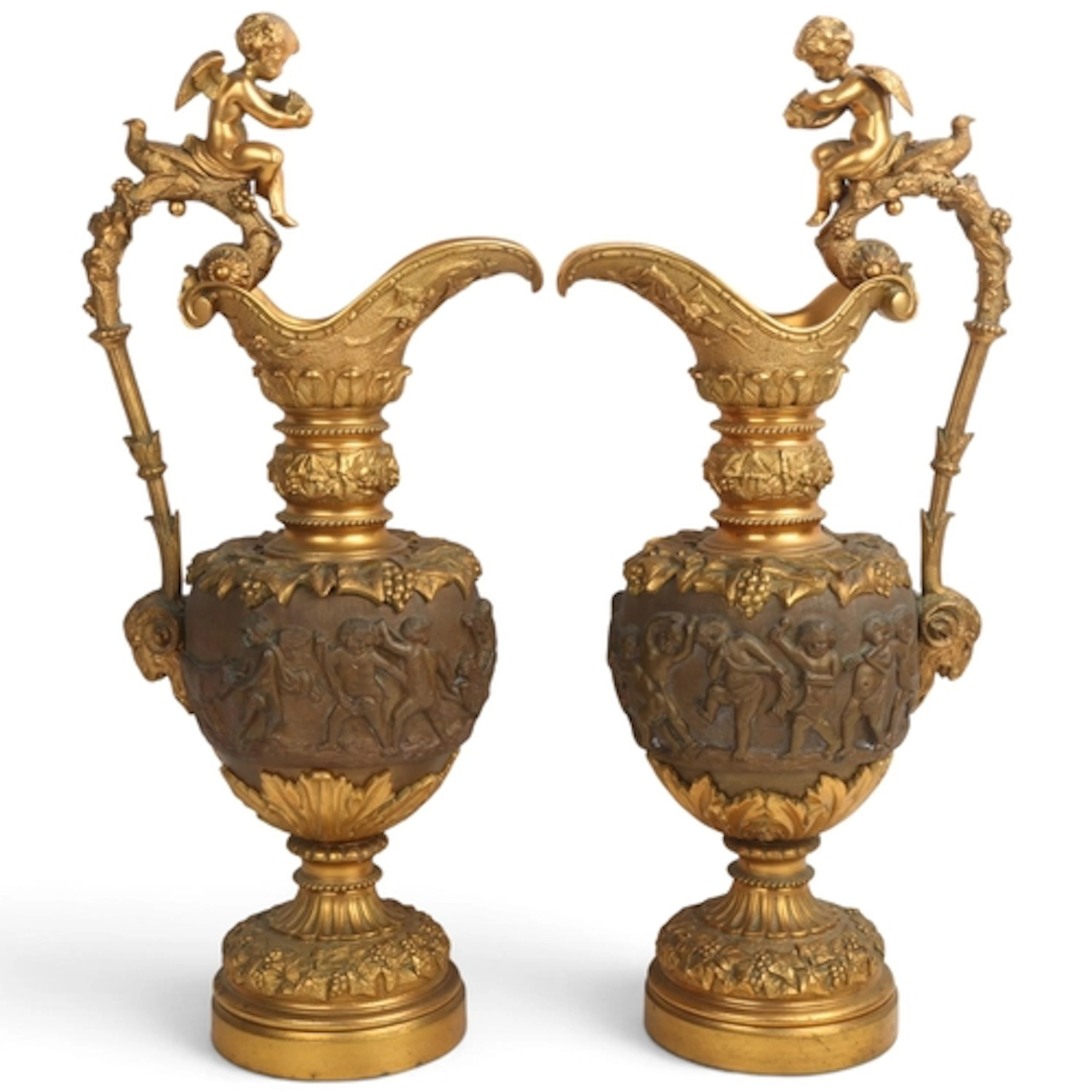 A pair of 19th century French Renaissance style parcel-gilt ...