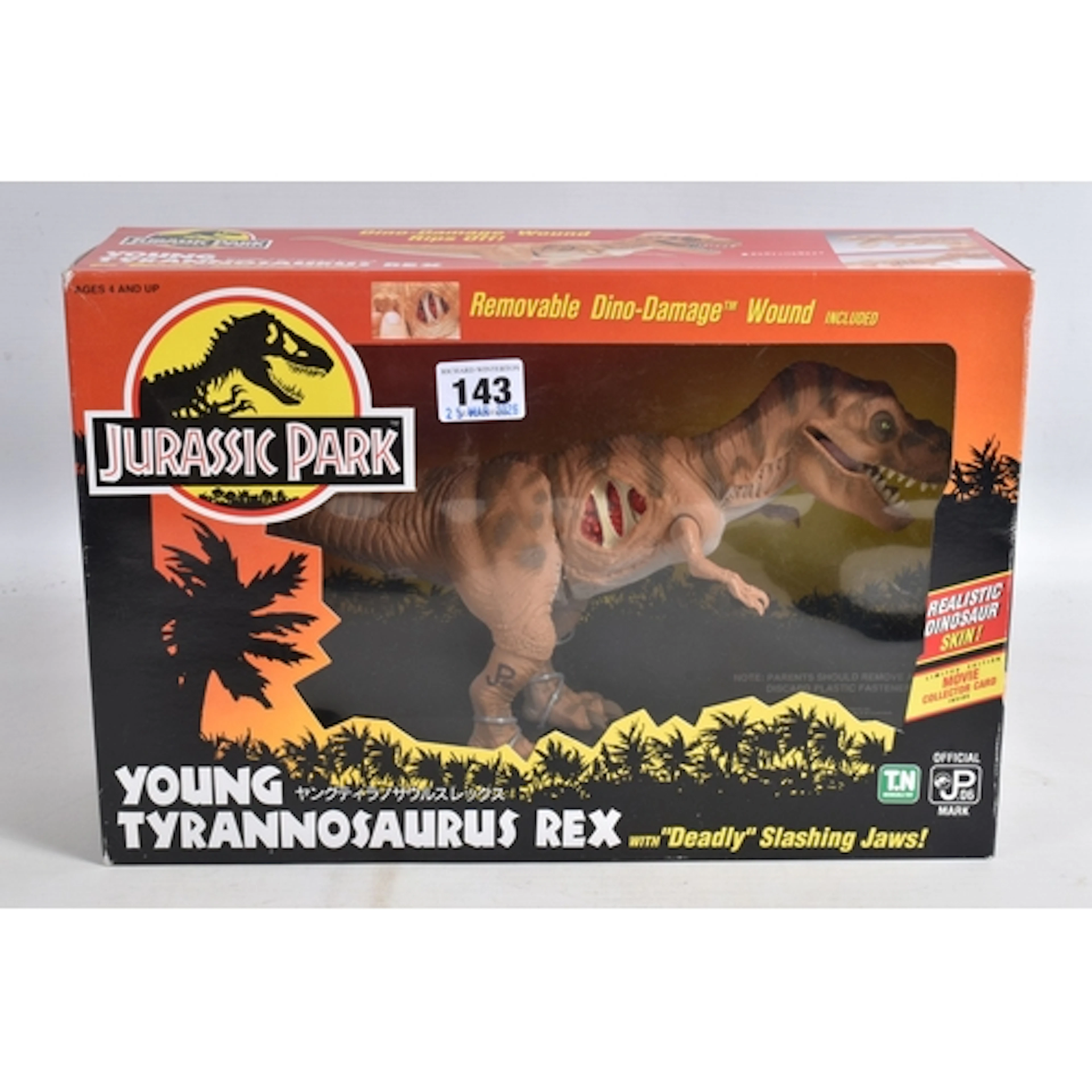 A BOXED 1993 KENNER NOMURA TOY JURASSIC PARK YOUNG TYRANNOSA...