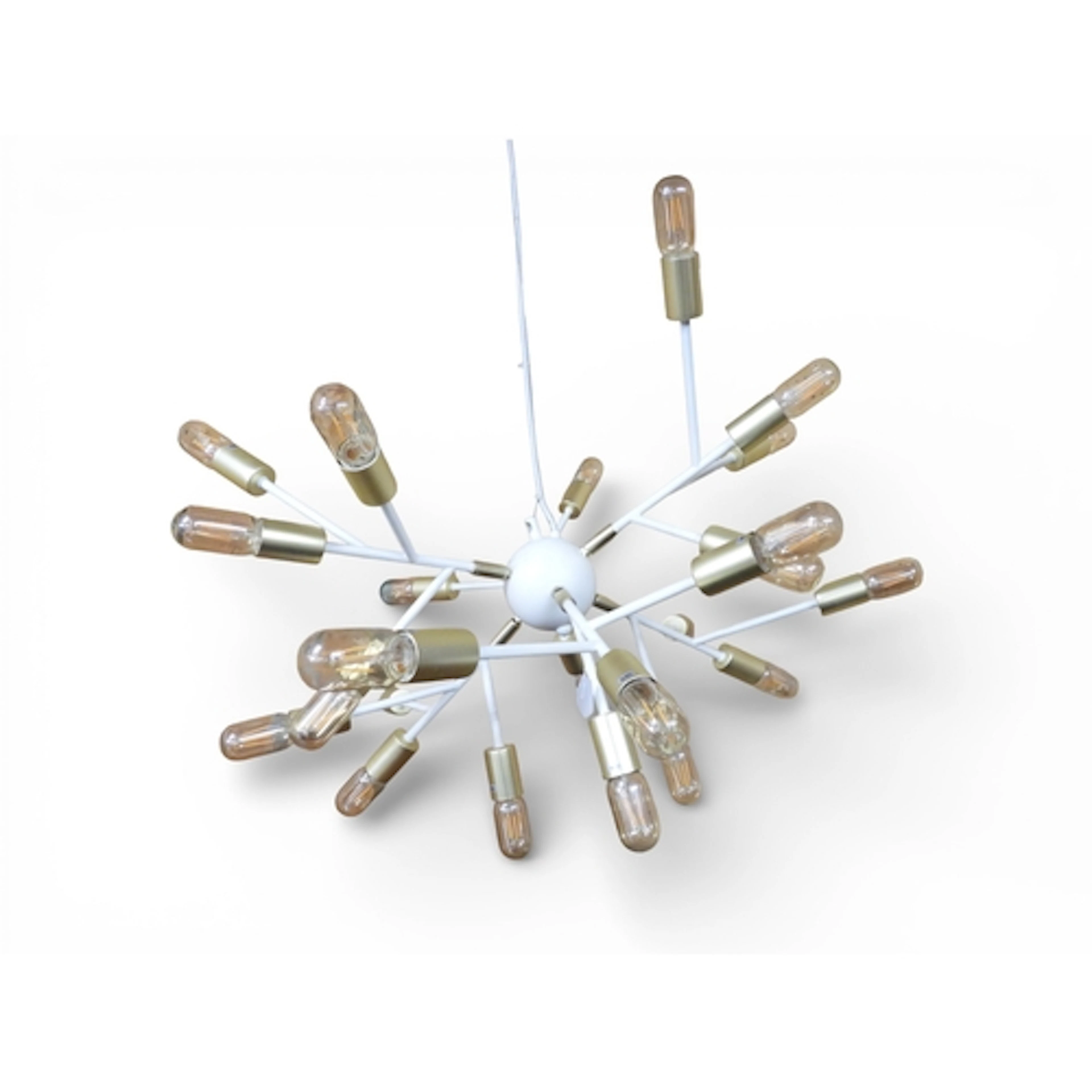 A contemporary modernist style chandelier with six branches ...