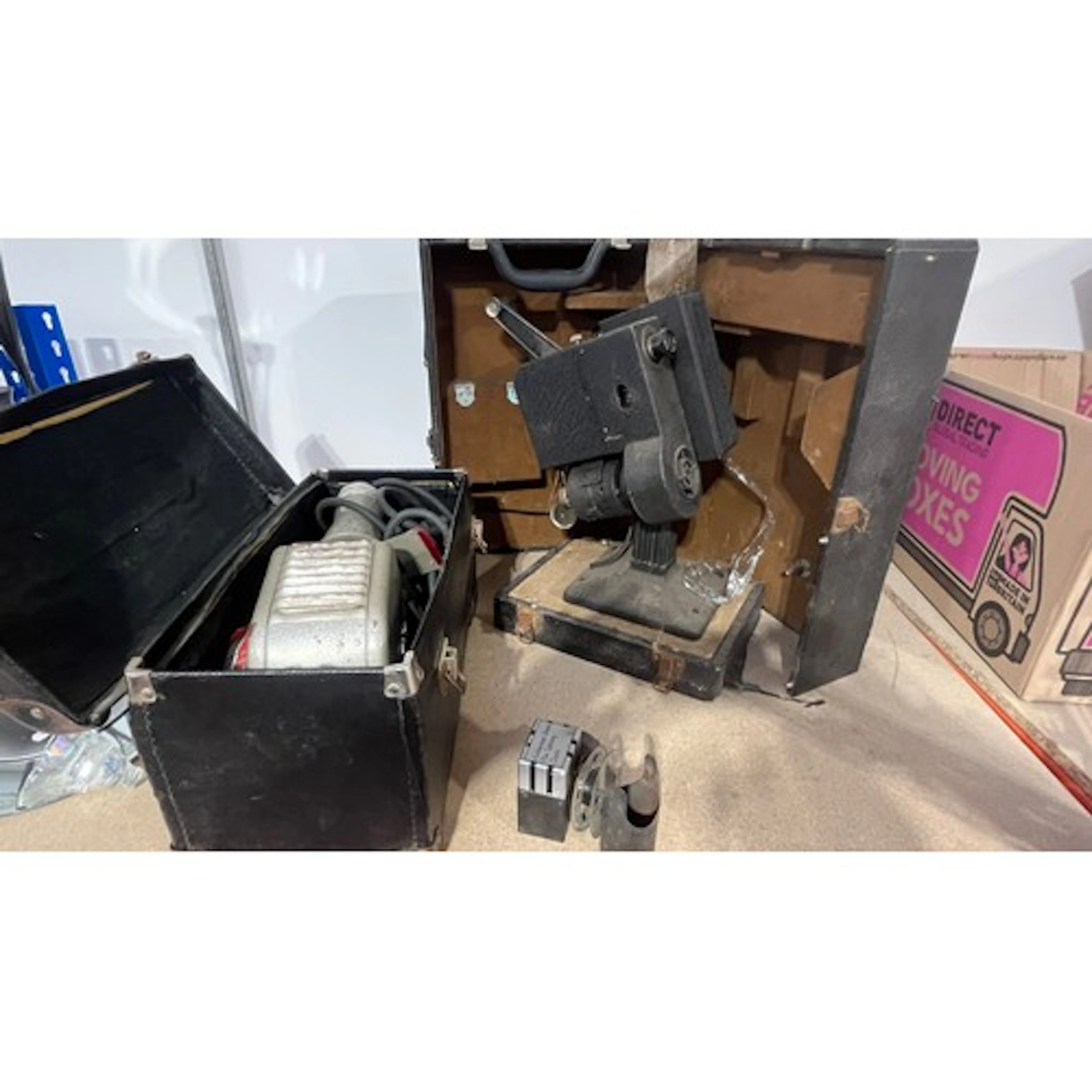 Vintage cased projectors.